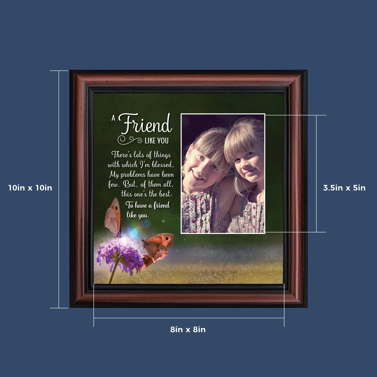 Crossroads Home Décor Best Friend Picture Frame - Perfect for Best Friend Birthday Gifts, Anniversaries, and Home Decor, 6315CH