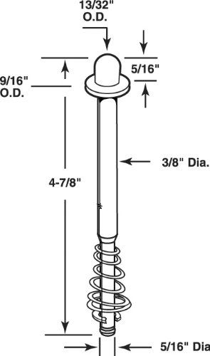 Prime-Line N 6807 Bi-Fold Closet Door Guide Rod - Heavy Duty Closet Door Hardware for Smooth Sliding - Perfect for Bedroom, Closet, and Wardrobe Organization