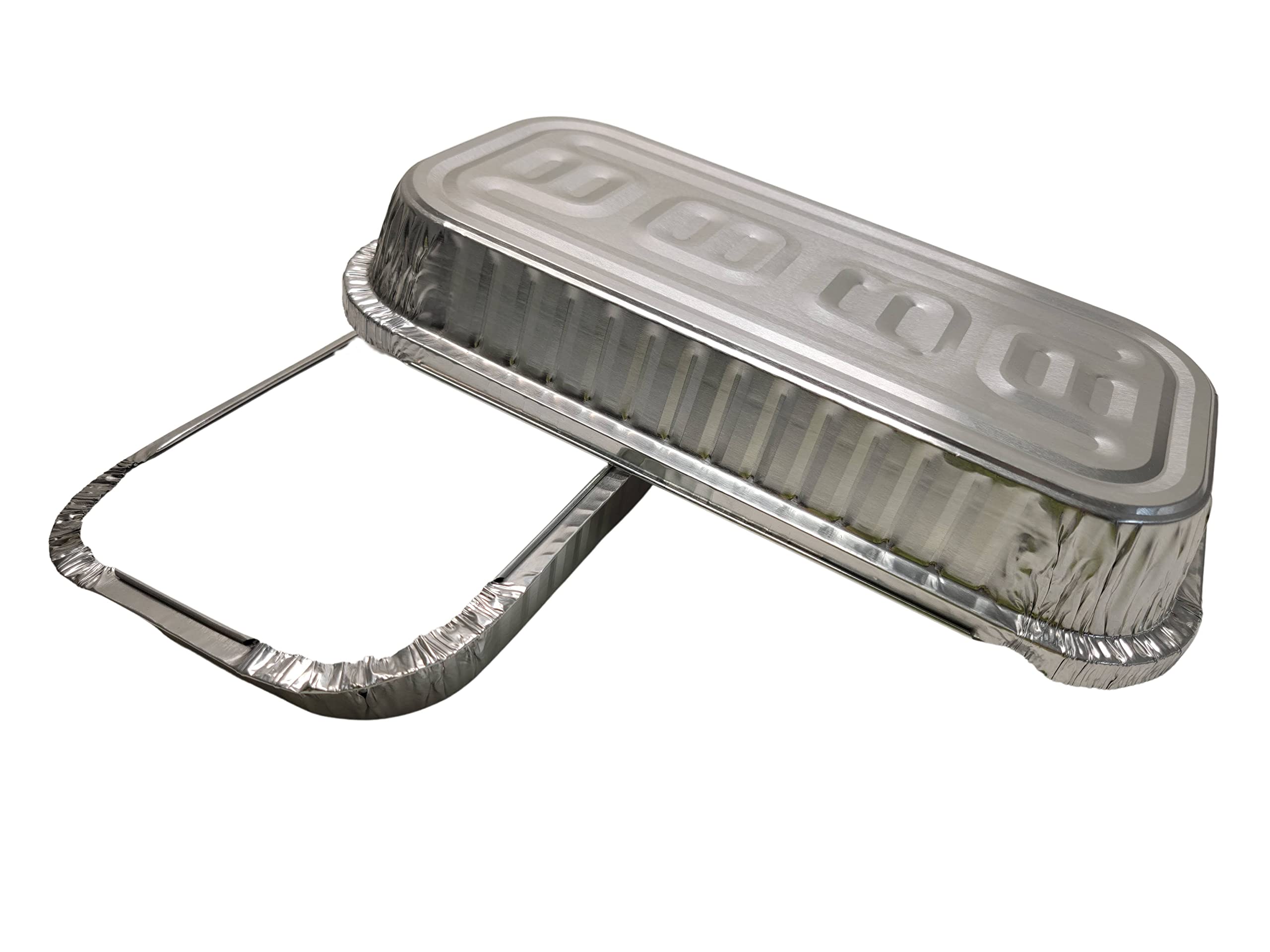 D&W Fine Pack 100-Pack Disposable Aluminum Foil Pans 3 lb (48 oz) with Board Lids - Oblong Food Storage Containers for Baking, Cooking, Meal Prep & Party Serving - Ideal for Restaurants, Catering & Home Use