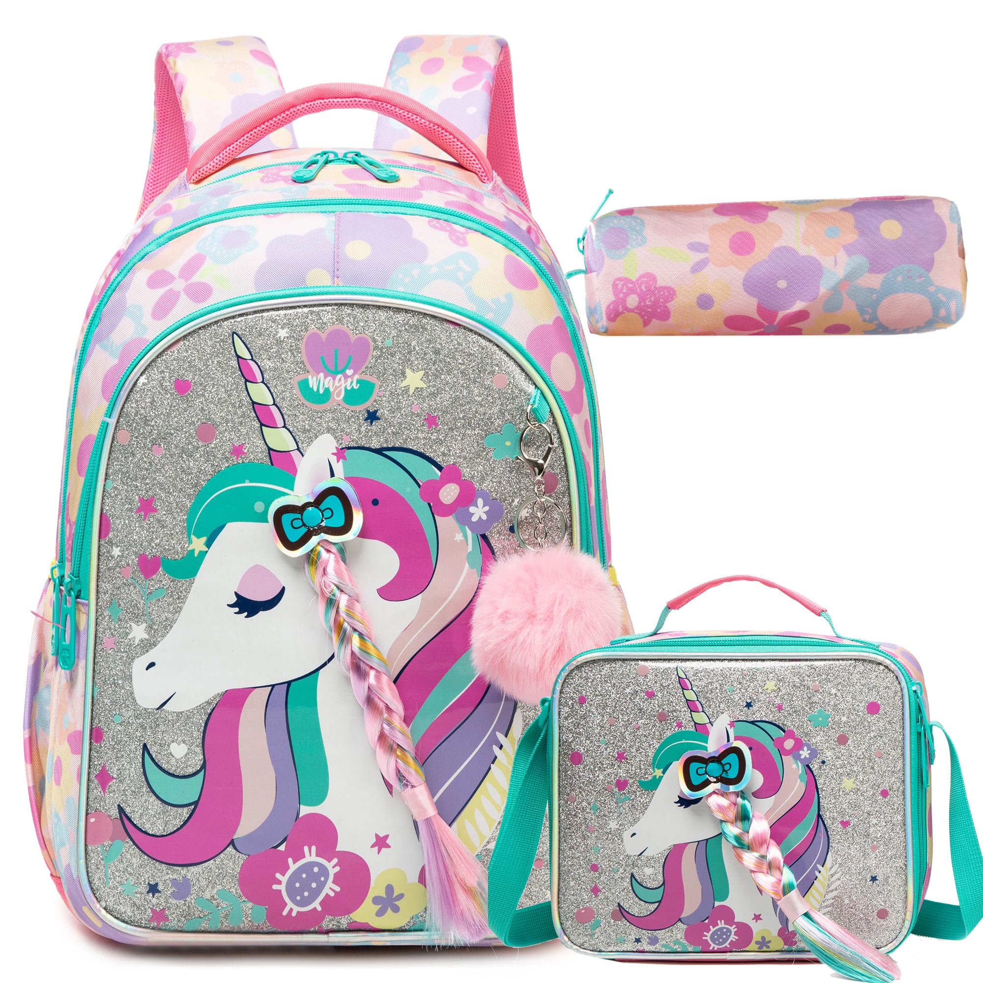 Unicorn Kids Backpack for School - Cute Girls Backpack for Elementary Students, Lightweight Daypack for Travel & Daily Use - Perfect for School, Outings & Weekend Adventures