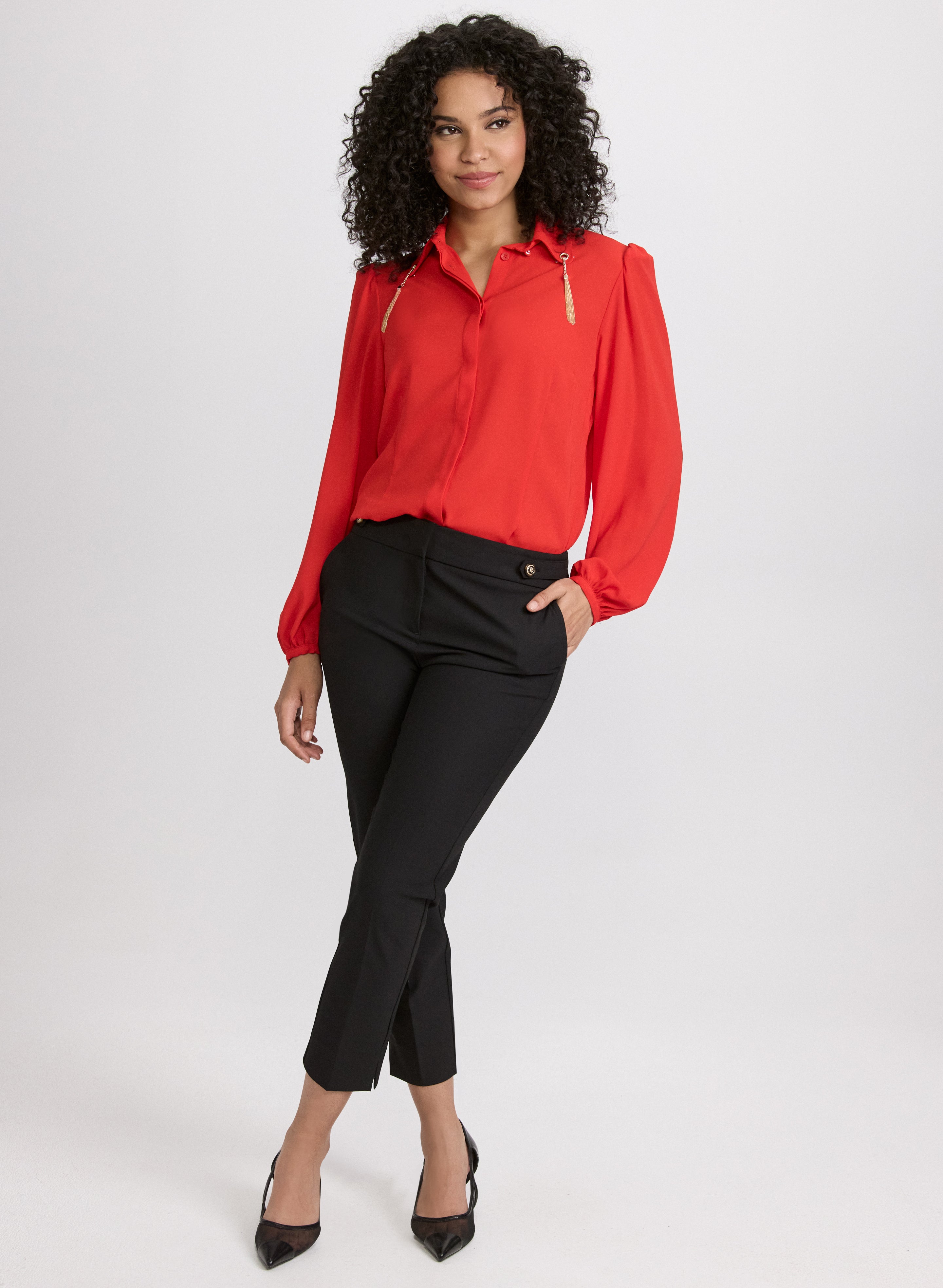 Emma Slim Leg Pants for Women - High Waisted Stretch Work Pants - Comfortable Office & Business Casual Trousers - Perfect for Work, Travel & Everyday Wear