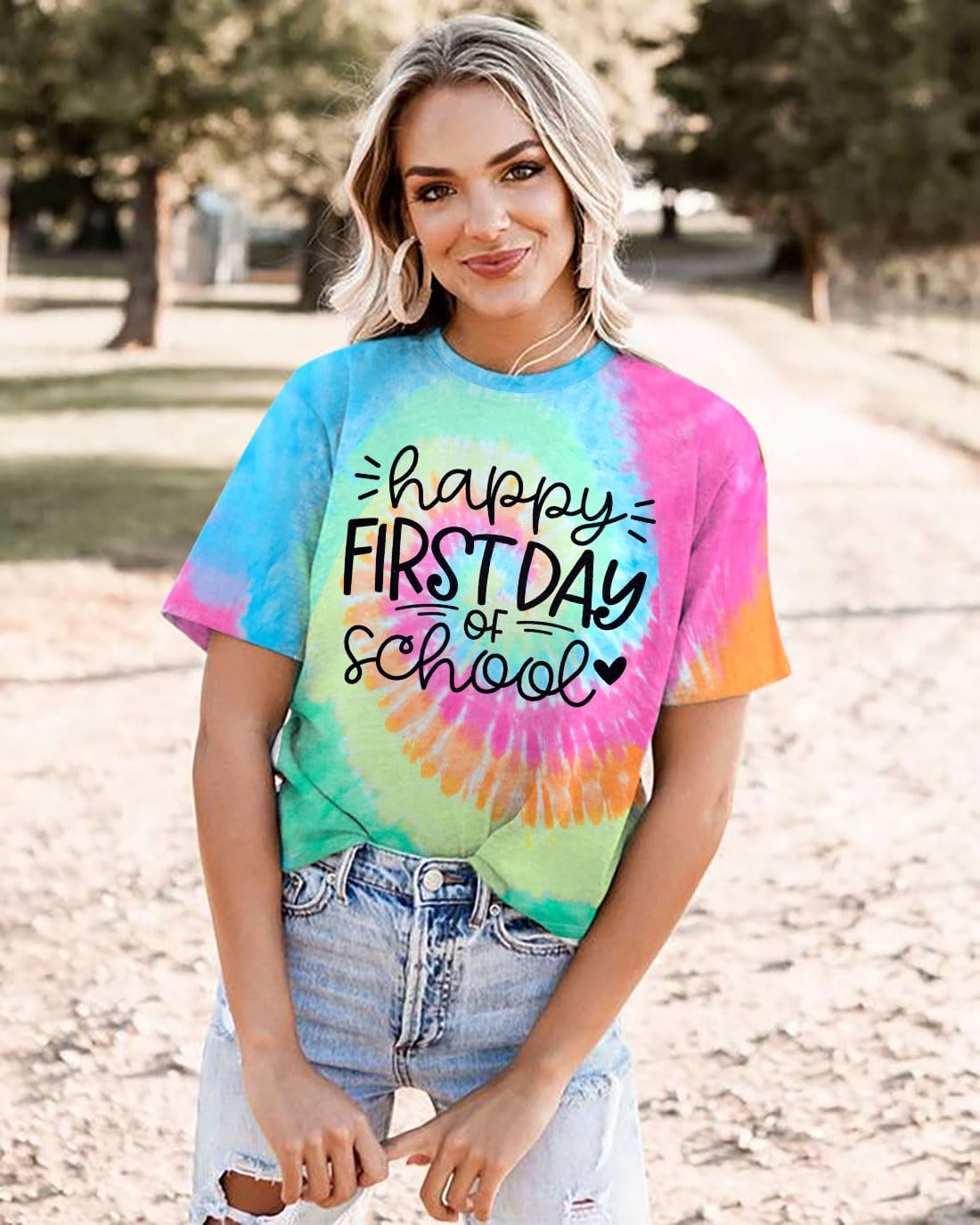 First Day of School Shirt for Women - Cute Teacher Life T-Shirt - Back to School Gift Tee for Teachers & Students - Perfect for Classroom, School Events & Teacher Appreciation