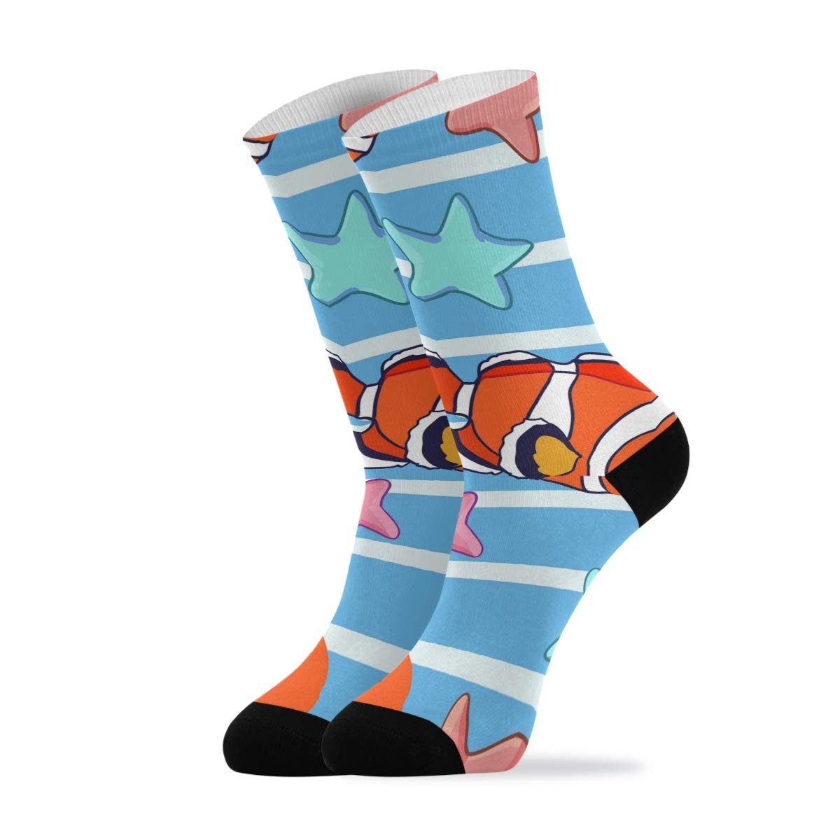 DOMIKING Fish Clownfish Novelty Ankle Socks for Women & Men - Comfortable Casual Running Socks (1 Pair) - Perfect for Sports, Gifts, and Everyday Wear