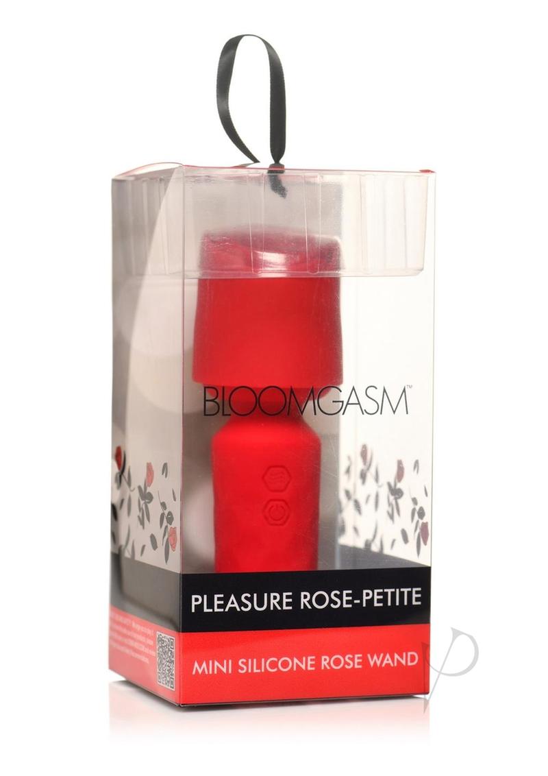 Bloomgasm Pleasure Rose Petite Mini Silicone Rechargeable Rose Wand - Red | Waterproof Clitoral Stimulator for Women | Perfect for Couples Play & Solo Pleasure