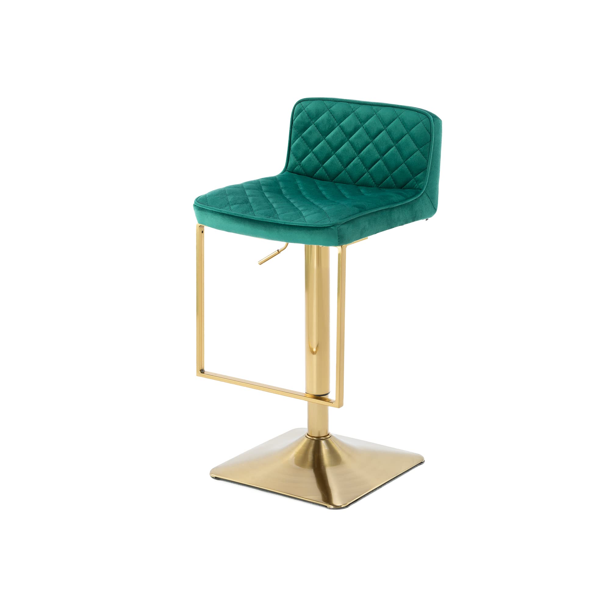 360 Degree Swivel Bar Stool with Back - Modern Velvet Counter Height Barstool for Kitchen, Pub & Home Decor - Emerald Green Comfortable Seating for Dining & Entertaining