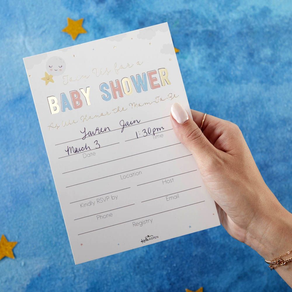 Twinkle Twinkle Invitation & Thank You Card Set of 25 - Perfect for Baby Showers, Birthday Parties & Wedding Events