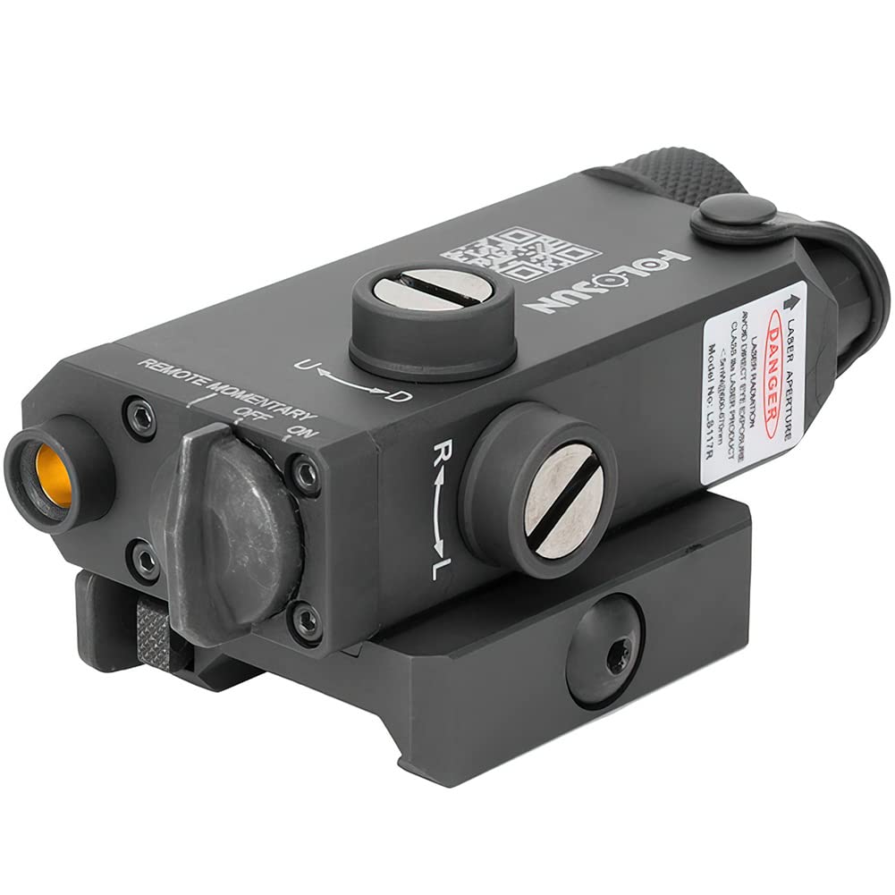HOLOSUN LS117 Red/Green Laser Sight for Rifles & Shotguns | Waterproof Lightweight Aluminum Picatinny Rail Mount with QD Release, Remote Switch & Battery - Perfect for Tactical Shooting, Hunting & Home Defense