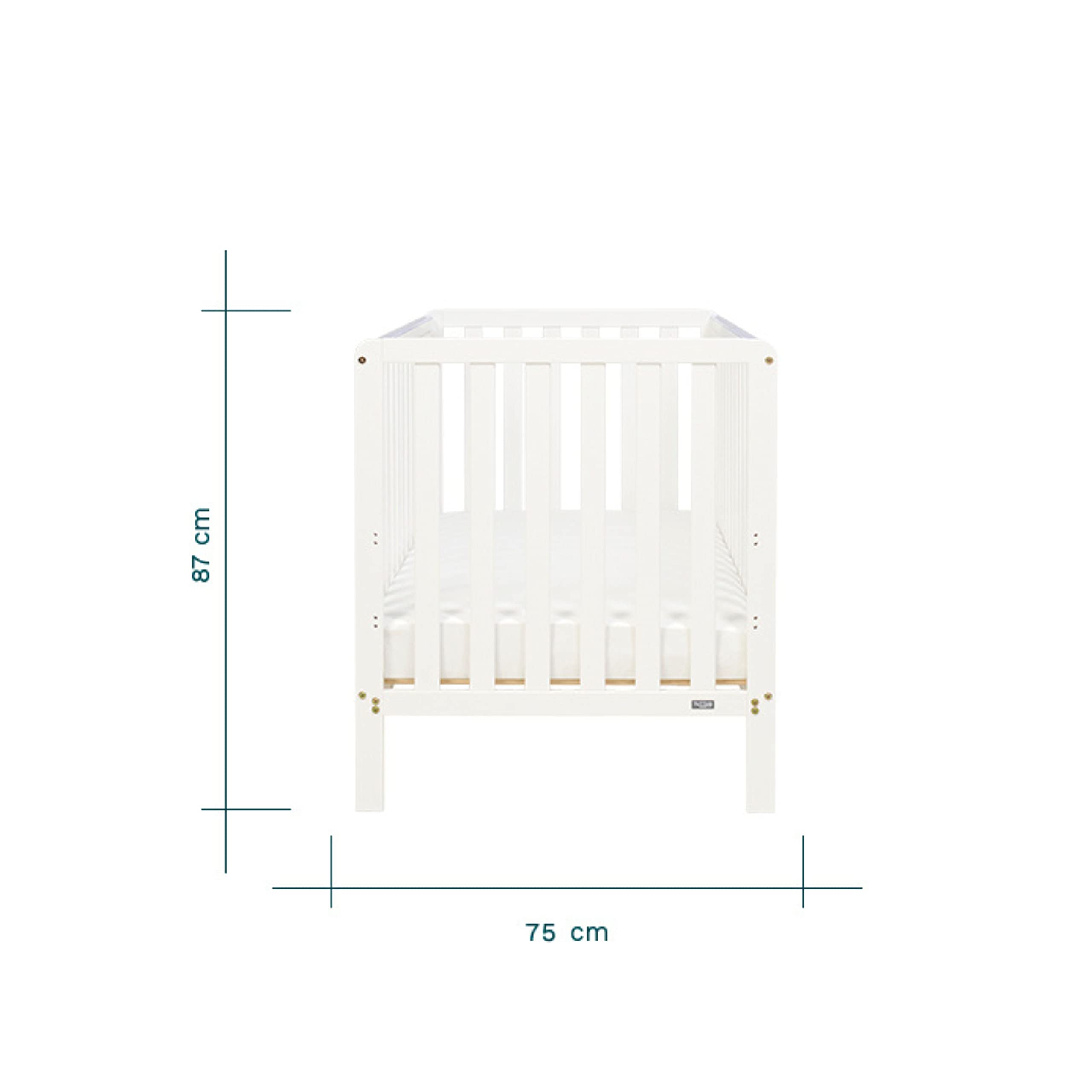 Tutti Bambini Caterina 3-in-1 Convertible Baby Crib - White Nursery Furniture for Newborn to Toddler (140x70cm) | Adjustable Height Cot, Daybed & Toddler Bed | Perfect for Nursery, Bedroom & Guest Room