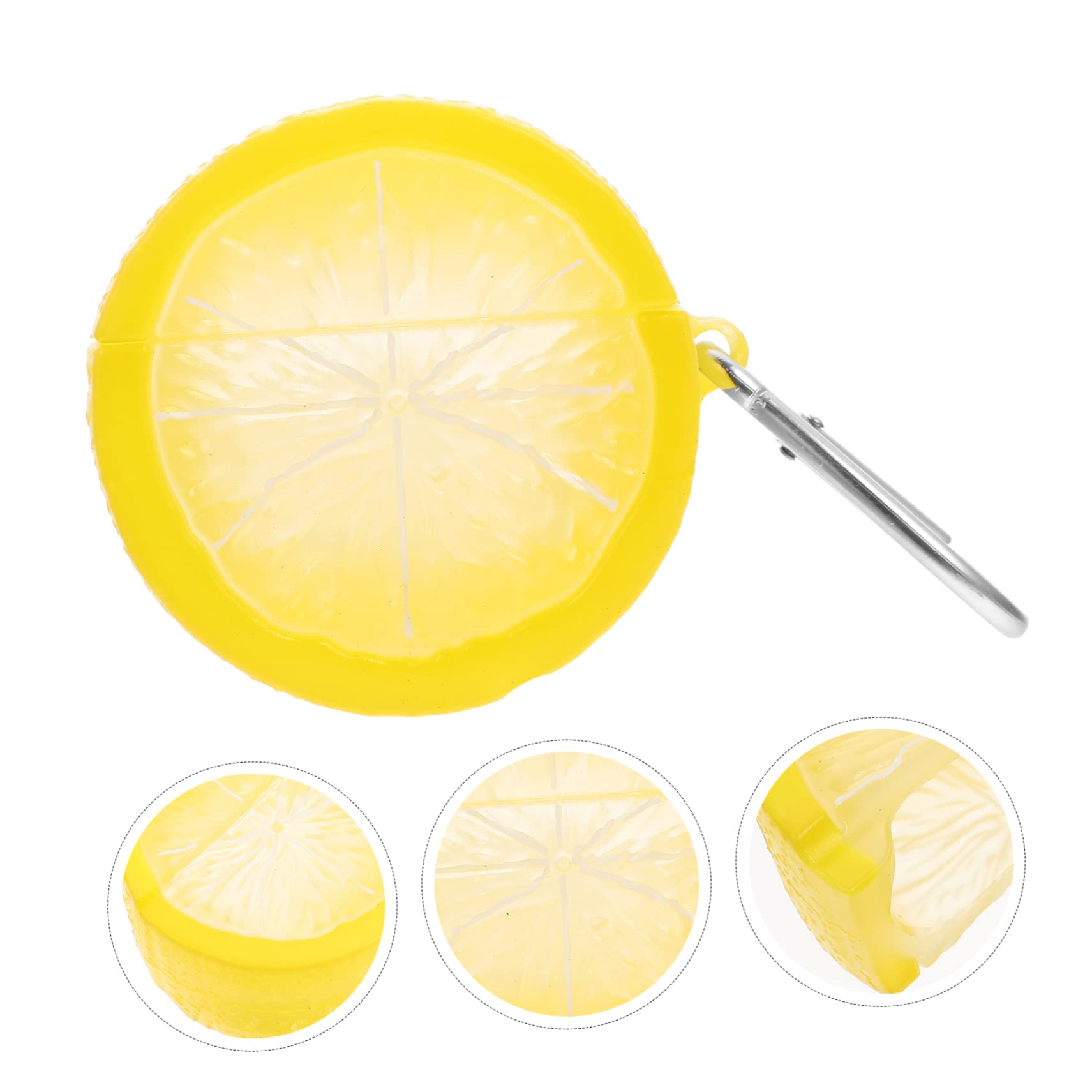 Hemobllo 4-Pack Lemon-Shaped Silicone Earphone Case - Protective Cover for Wireless Earbuds & Earplugs - Cute Accessory for AirPods, Galaxy Buds | Perfect for Travel, Gym & Daily Use