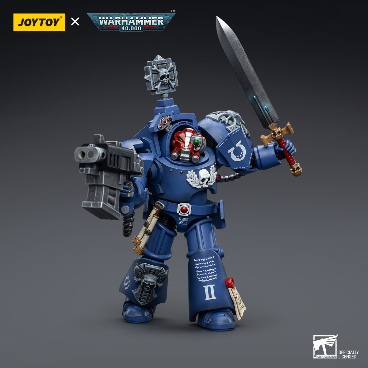 JOYTOY 1/18 Scale Warhammer 40K Ultramarines Terminators Action Figure Set (3-Pack) - Highly Detailed Collectible Miniatures for Tabletop Gaming & Display