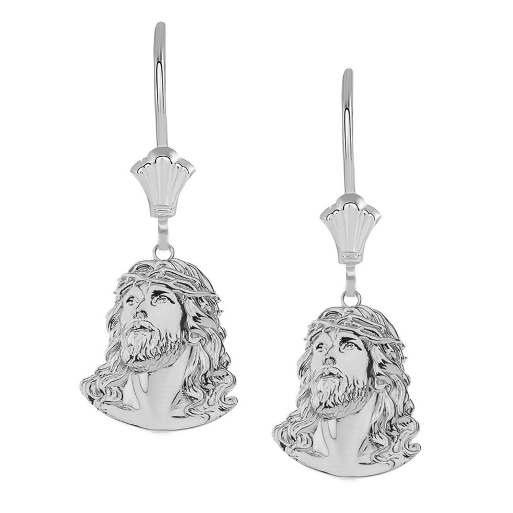 Gold Jesus Christ Face Head Earrings for Women - Religious Jewelry for Christian Faith - Perfect for Church, Weddings & Daily Wear