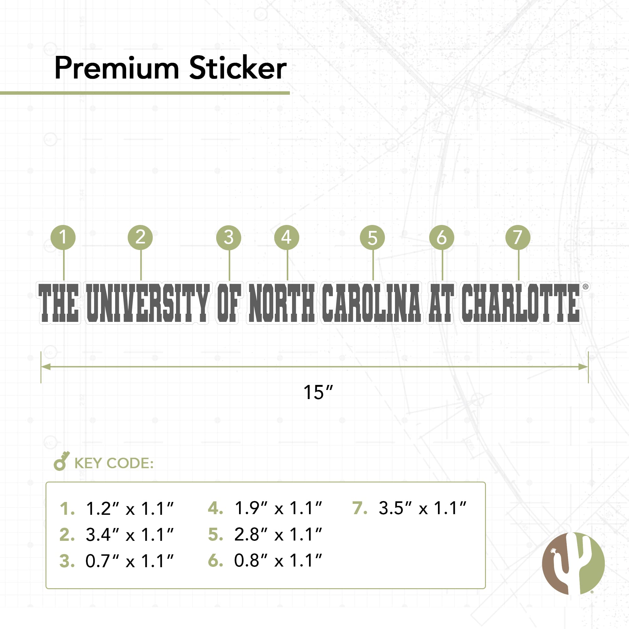 UNC Charlotte Logo Vinyl Decal Sticker - 15 Inch Laptop, Water Bottle, Car & Scrapbook Decoration - Perfect for School Spirit, College Pride & Gift Giving