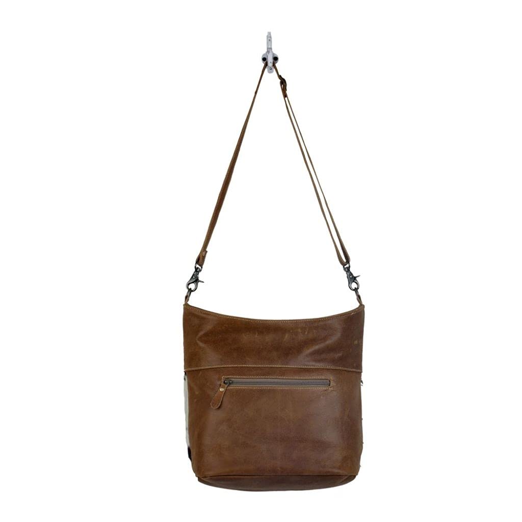 Myra Bag Snooze - Upcycled Leather & Cowhide Handbag S-2846 | Stylish Women's Crossbody Purse for Work, Travel & Everyday Use