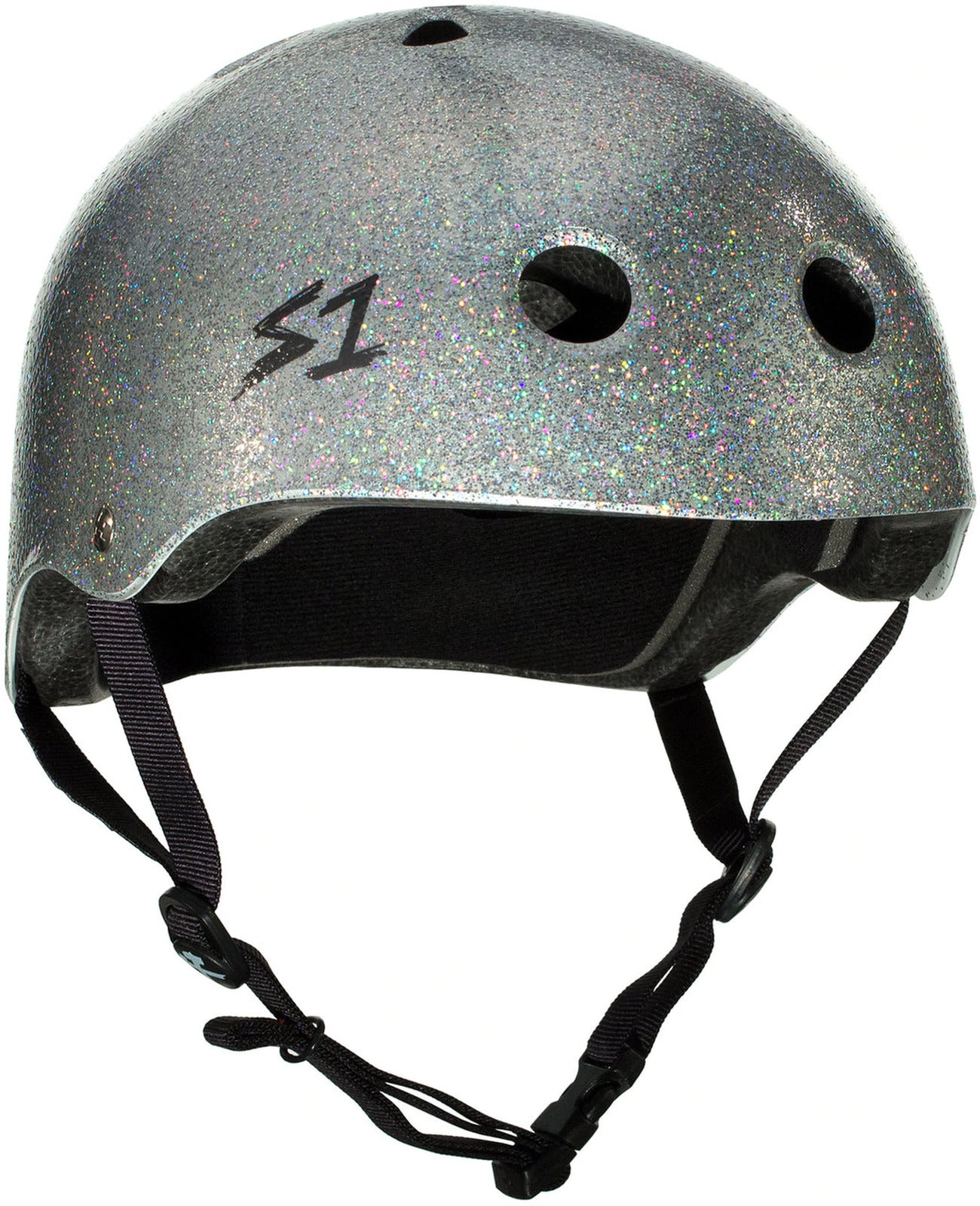 S1 Lifer Helmet - Silver Glitter Motorcycle Helmet for Men & Women - Lightweight DOT Approved Bike Helmet for Cruiser, Street & Commuting - Perfect for Urban Riding & Long Distance Travel