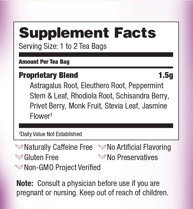 Bravo Tea Energy and Stamina Booster - Caffeine Free Herbal Tea - 20 Tea Bags - Natural Energy Support for Workouts & Daily Focus