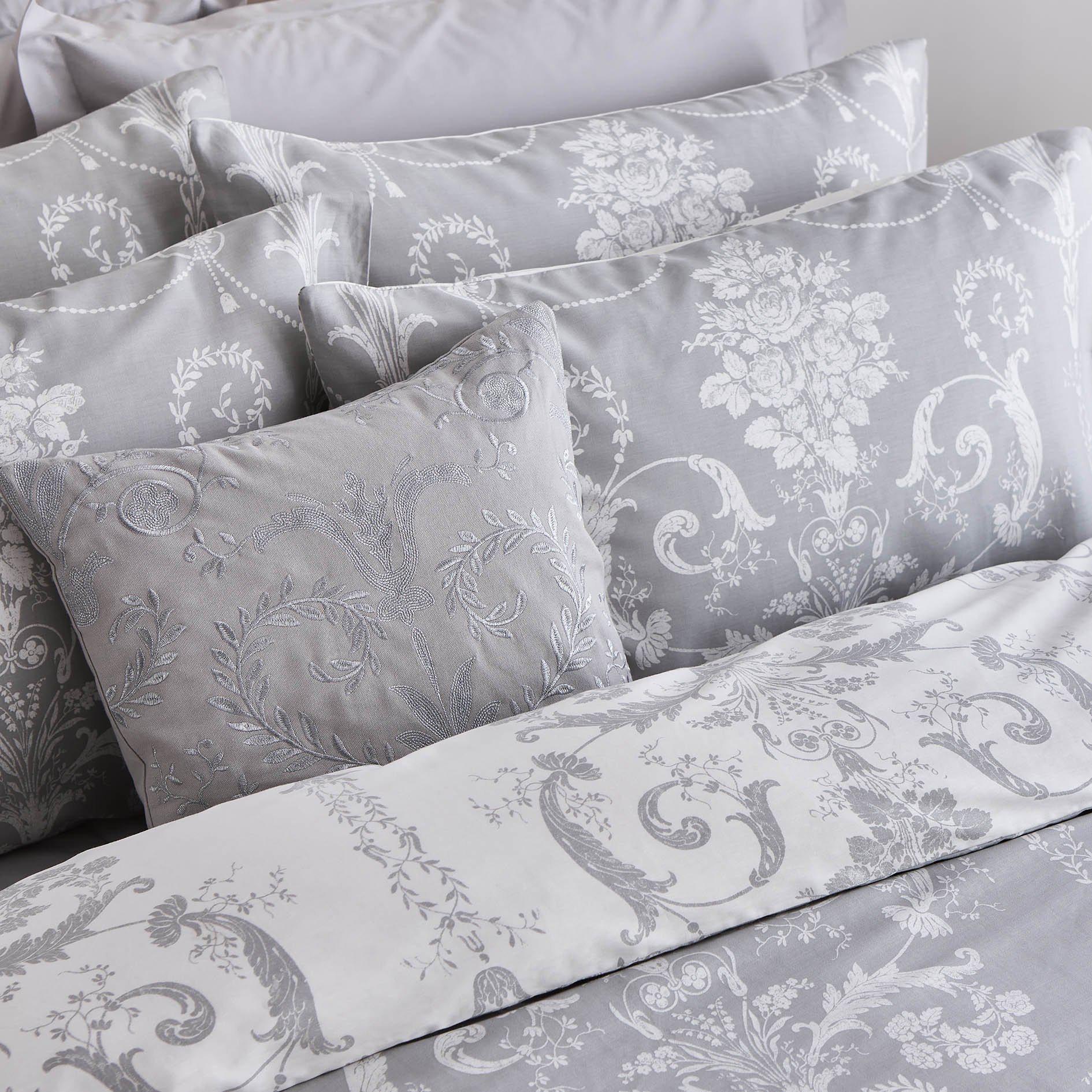 Laura Ashley Josette Duvet Cover Set - Queen Size, Steel Blue Floral Bedding Set with Pillow Shams, Soft & Breathable Cotton Blend - Perfect for Master Bedroom, Guest Room & Cozy Home Decor