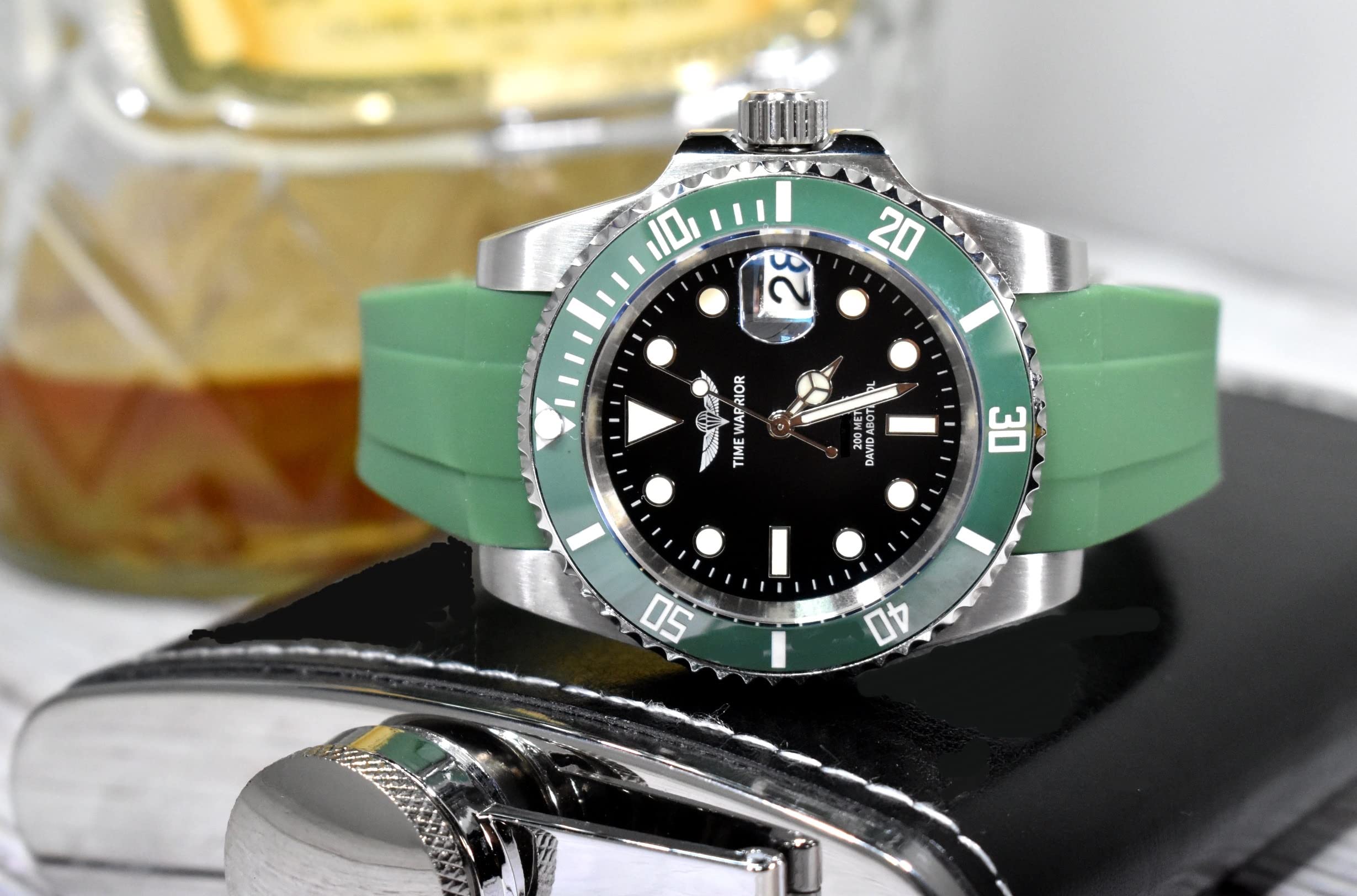 Men's 200M Waterproof Diving Watch with NH35 Automatic Movement, Sapphire Crystal Glass, Stainless Steel Business Chronograph - Perfect for Scuba Diving, Swimming & Professional Office Wear
