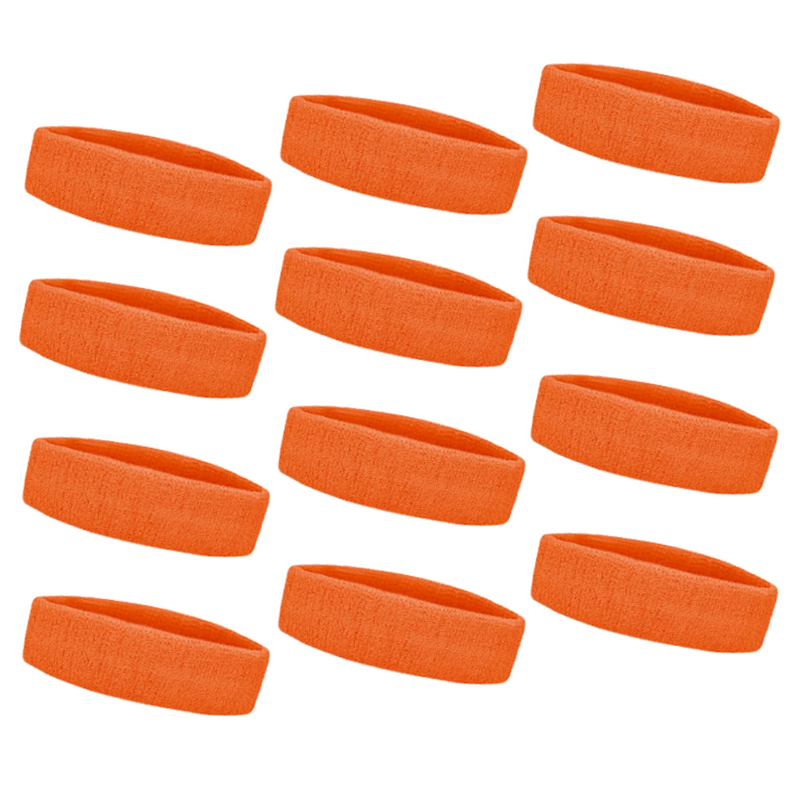 TopTie 12 Pack Sweat Headbands for Women & Men - Moisture Wicking Sports Headbands, Breathable Cotton Terry Workout Headbands for Running, Yoga, Gym & Fitness
