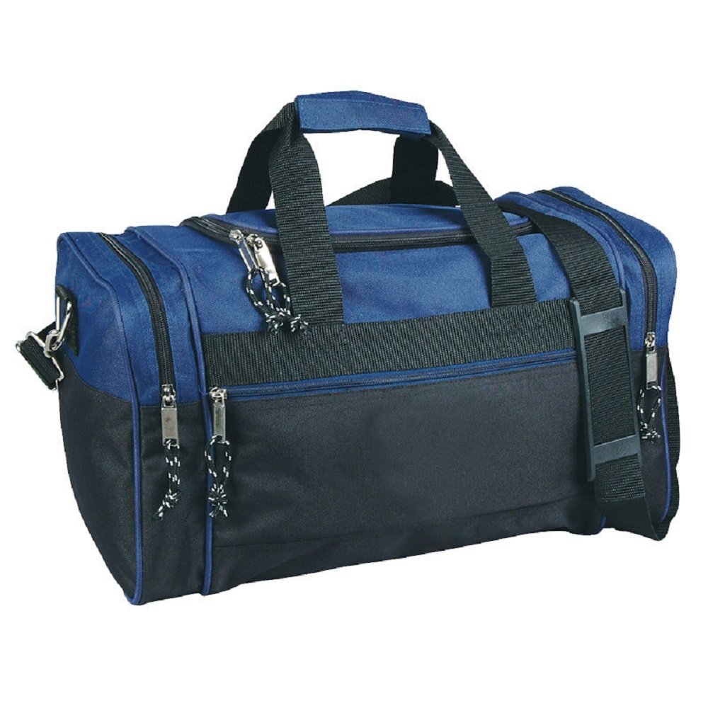 Compact Sport Gym Duffle Bags for Men & Women - Waterproof Travel Duffel Bag with Shoe Compartment (Navy/Black) - Perfect for Gym, Workout, Travel & Sports