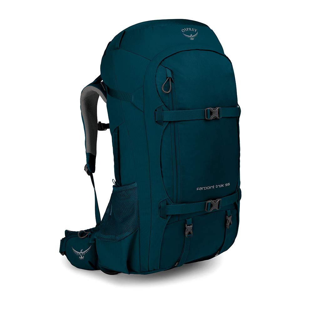 Osprey Farpoint Trek 55 Men's Travel Backpack - Lightweight Hiking Backpack for Outdoor Adventures, Camping & Air Travel - Durable Carry-On Backpack with Laptop Compartment