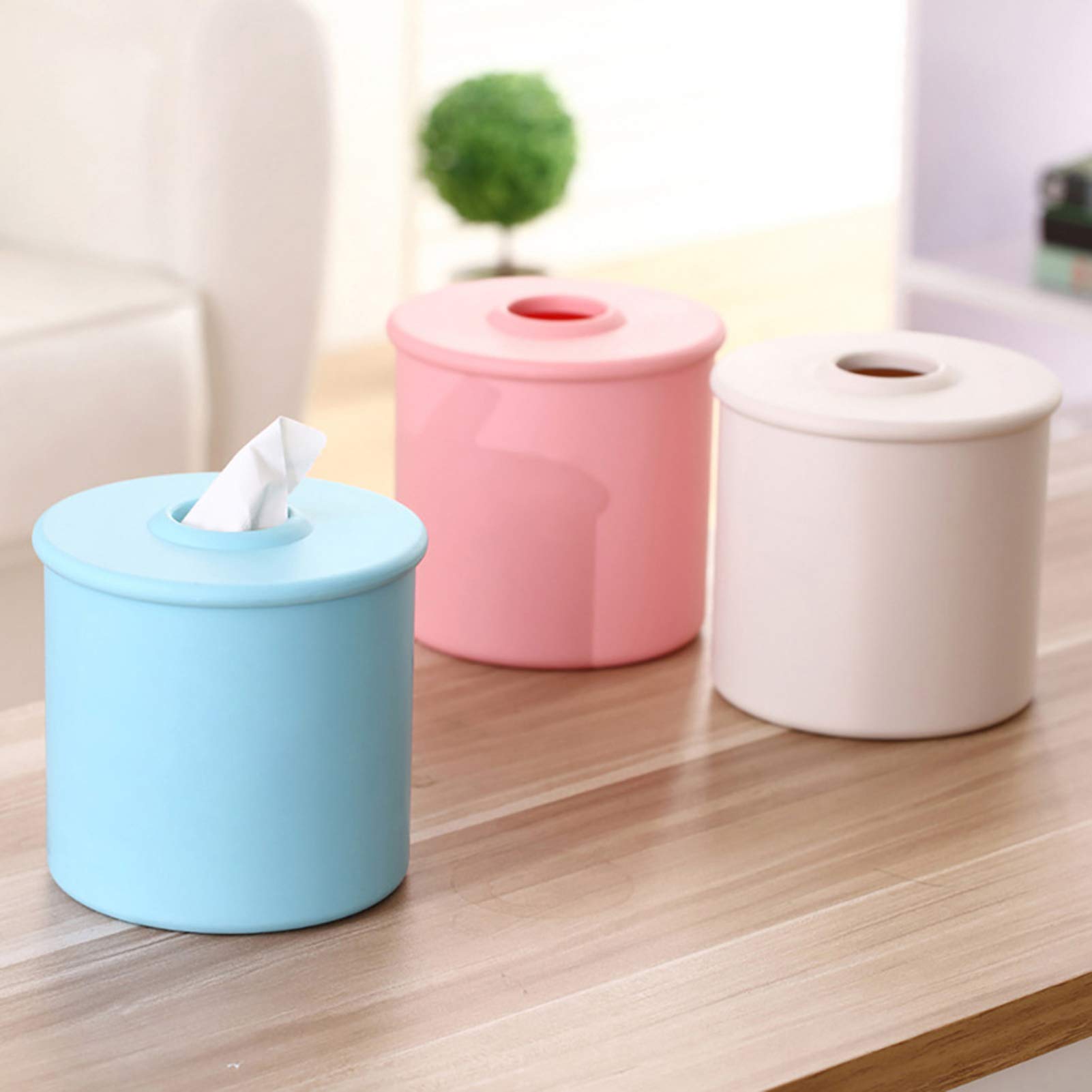 Stylish Round Toilet Paper Roll Dispenser - Nordic Decorative Tissue Box Cover for Office, Living Room, Bedroom & Kitchen (Red) | Space-Saving Bathroom & Home Organization Solution