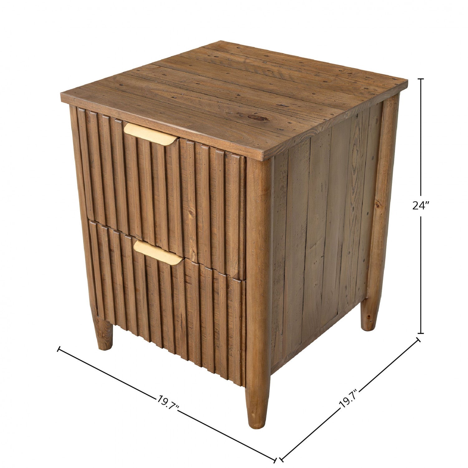 Branswell 2 Drawer Nightstand - Solid Wood Bedside Table with Storage, Brown Finish | Perfect for Bedroom, Guest Room, or Small Space Organization