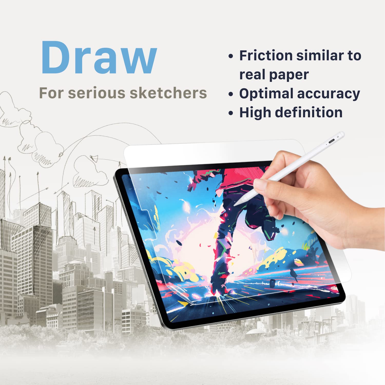 SWITCHEASY Carbon Texture CoverBuddy iPad Pro 11 Case - Compatible with Magic Keyboard & Includes Paper Texture Screen Protector | Slim Protective Cover for iPad Pro 11 Inch | Perfect for Work, Travel & Creative Professionals