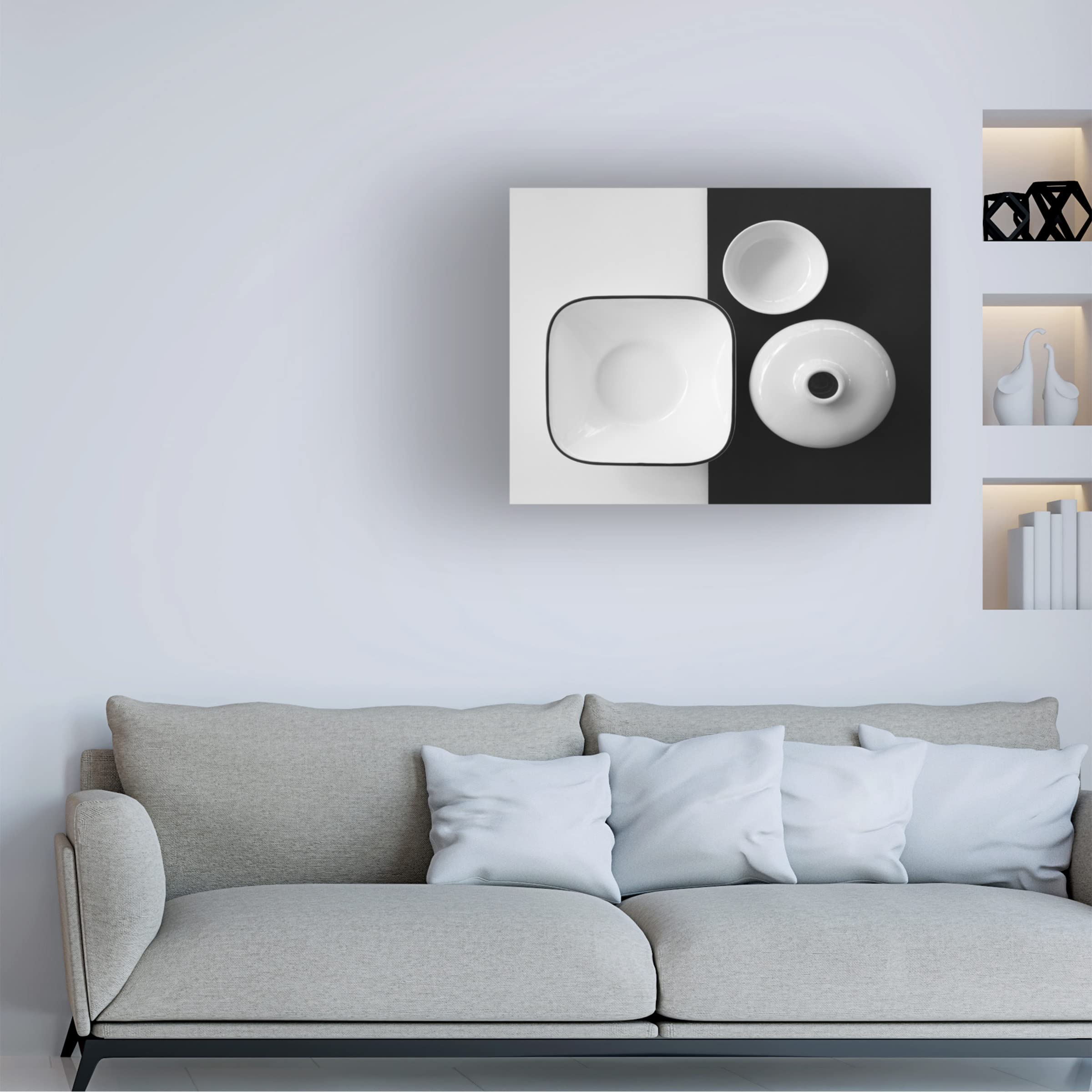 Trademark Fine Art 'Simplicity' Canvas Wall Art by Jacqueline Hammer - Modern Abstract Painting for Living Room, Bedroom & Office Decor