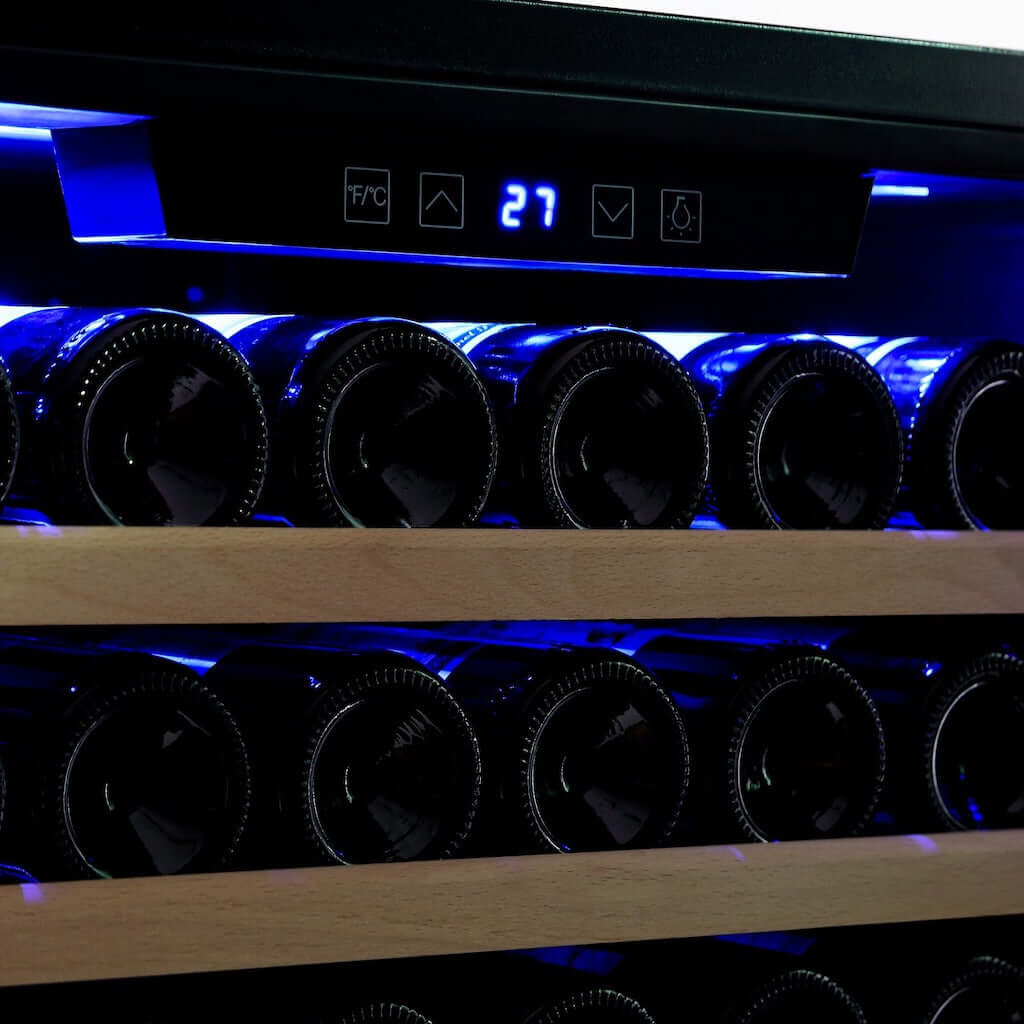 Empava 24 Inch 171 Bottle Single Zone Wine Cooler Refrigerator - Freestanding Wine Fridge for Home, Bar, or Restaurant (Model WC07S) - Perfect for Wine Storage, Chilling, and Display