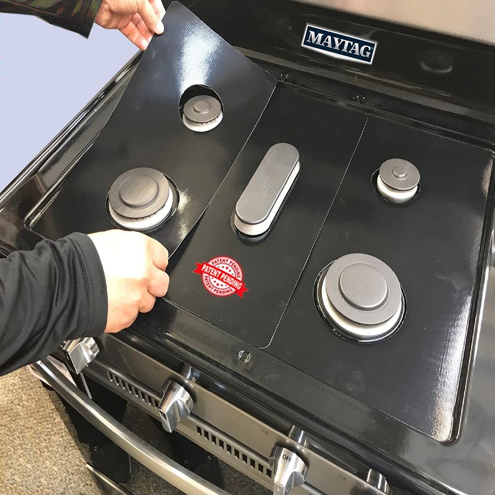 Premium Plus Stove Protectors for Maytag Gas Range Model MGR6600FB0 - Custom Cut, Easy to Clean, Heat Resistant Stove Liners - Made in USA - Perfect for Kitchen Safety & Countertop Protection