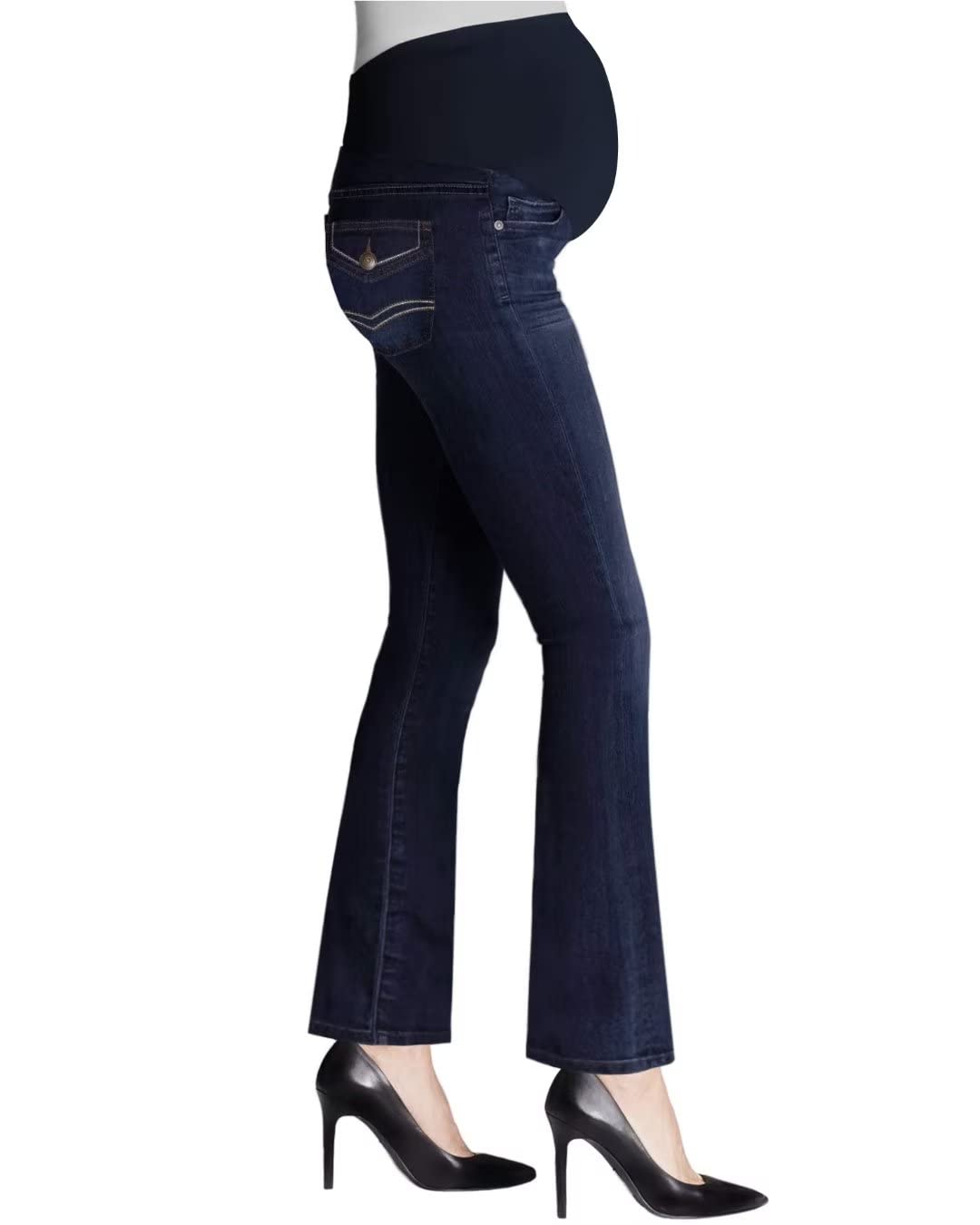 Super Comfy Stretch Women's Maternity Bootcut Jeans with Real Pockets - Hybrid & Company | Comfortable Pregnancy Pants for Work, Casual & Everyday Wear