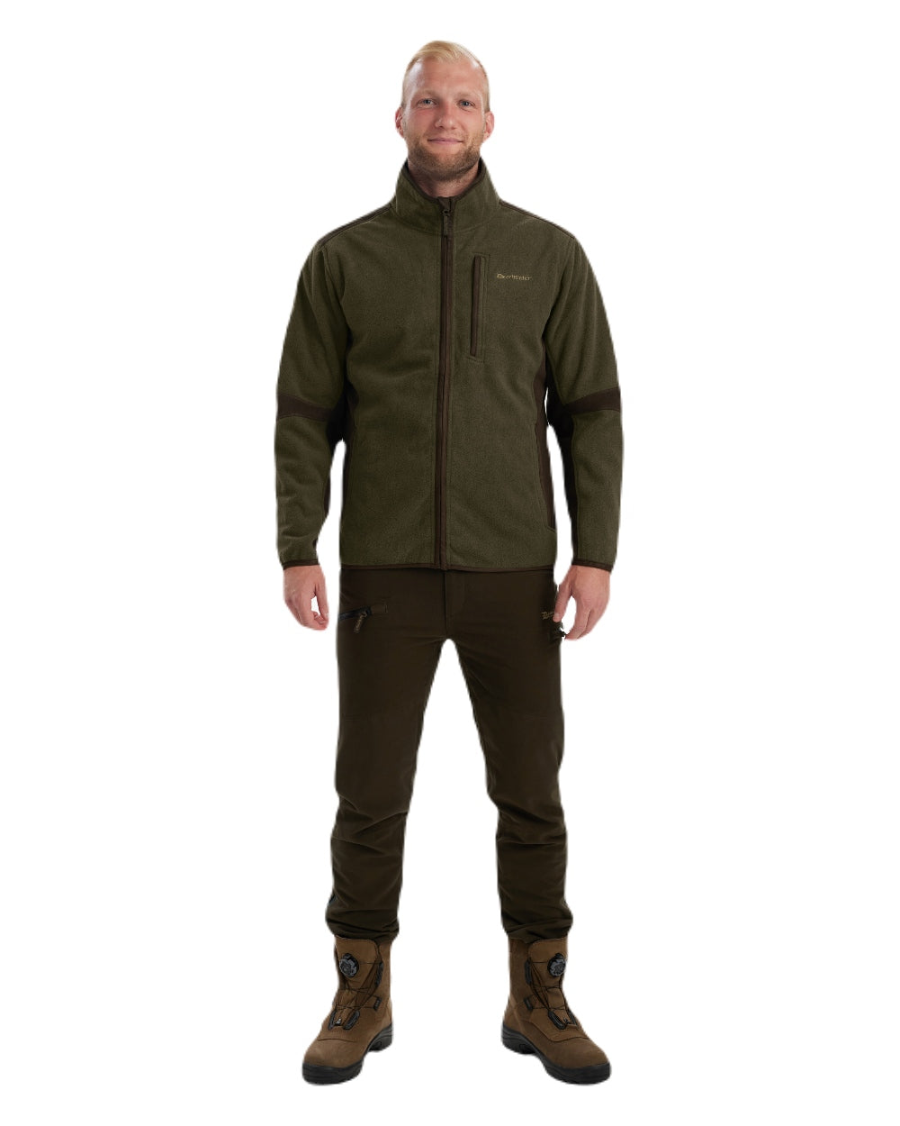 Deerhunter Gamekeeper Bonded Fleece Jacket for Men - Warm Waterproof Hunting Coat for Outdoor Adventures & Cold Weather