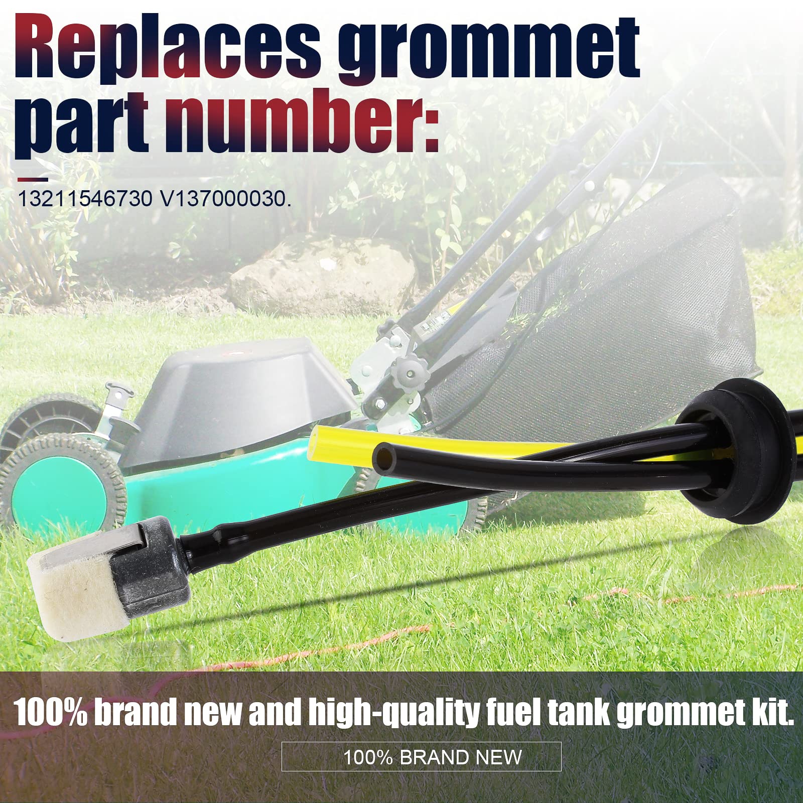 Echo Fuel Gas Tank Grommet Kit with Fuel Line Filter, Primer Bulb & Spark Plug - Compatible with Echo Blower, Tiller, Cultivator, Pruner, String Trimmer & Brushcutter - Fits PB-265LN, PB-265L, GT200, GT225, PE200, PE225, PPF225, SRM211 Models - Perfect for Lawn Maintenance, Landscaping & Gardening Equipment Repair