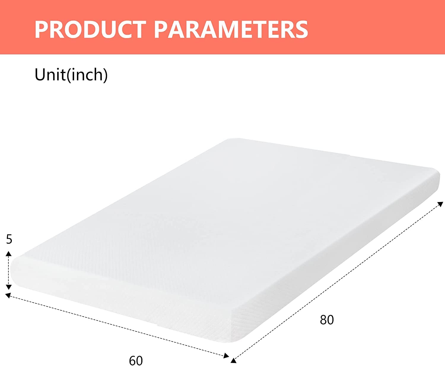 FDW 5 Inch Gel Memory Foam Mattress - Medium-Firm Queen Size for Pressure Relief & Cool Sleep - CertiPUR-US Certified Mattress in a Box - Ideal for Kids & Adults Bedroom, Guest Room, RV or Dorm Use