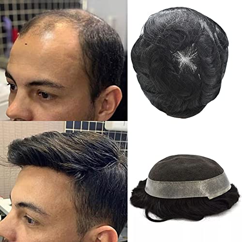 Men's Human Hair Toupee - 5