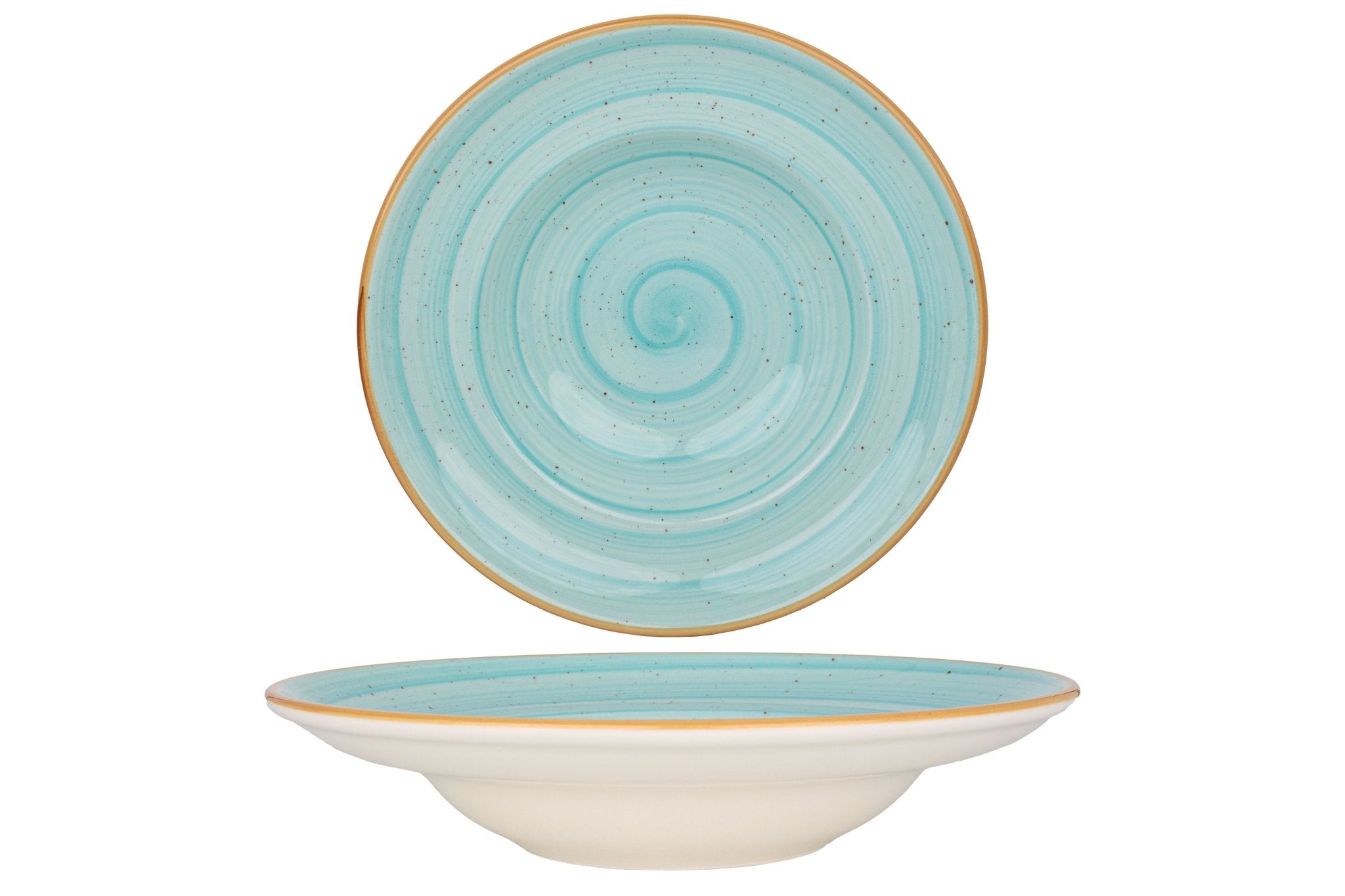 Aqua Pasta Plate 27cm (450cc) - Premium Ceramic Dinner Plate for Pasta, Soup & Salad | Perfect for Home Dining, Restaurants & Gifts