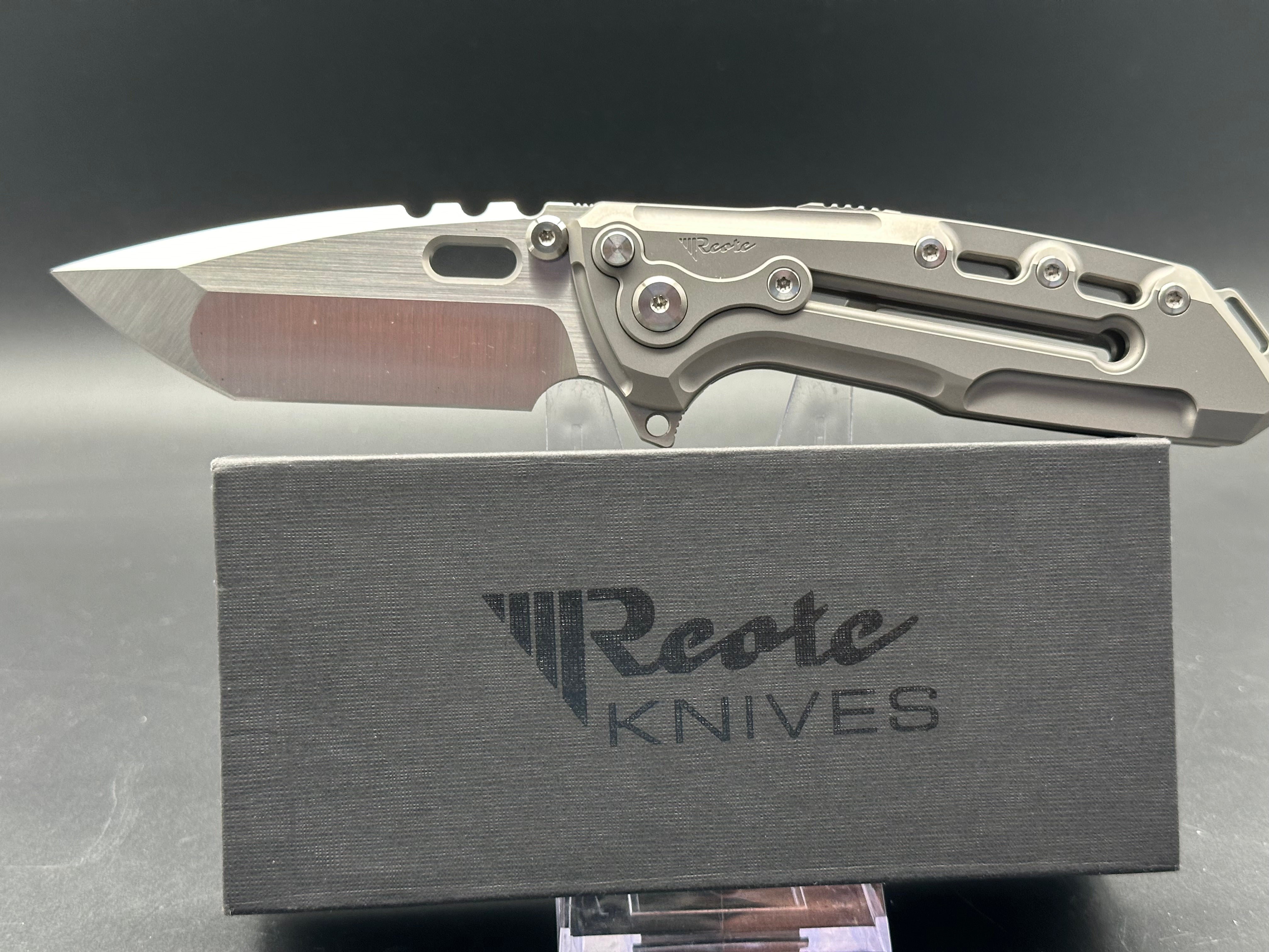 Reate Terminator T1000 Titanium Folding Knife - CPM 3V Steel Blade, Milled Handle for Outdoor, EDC & Survival Use