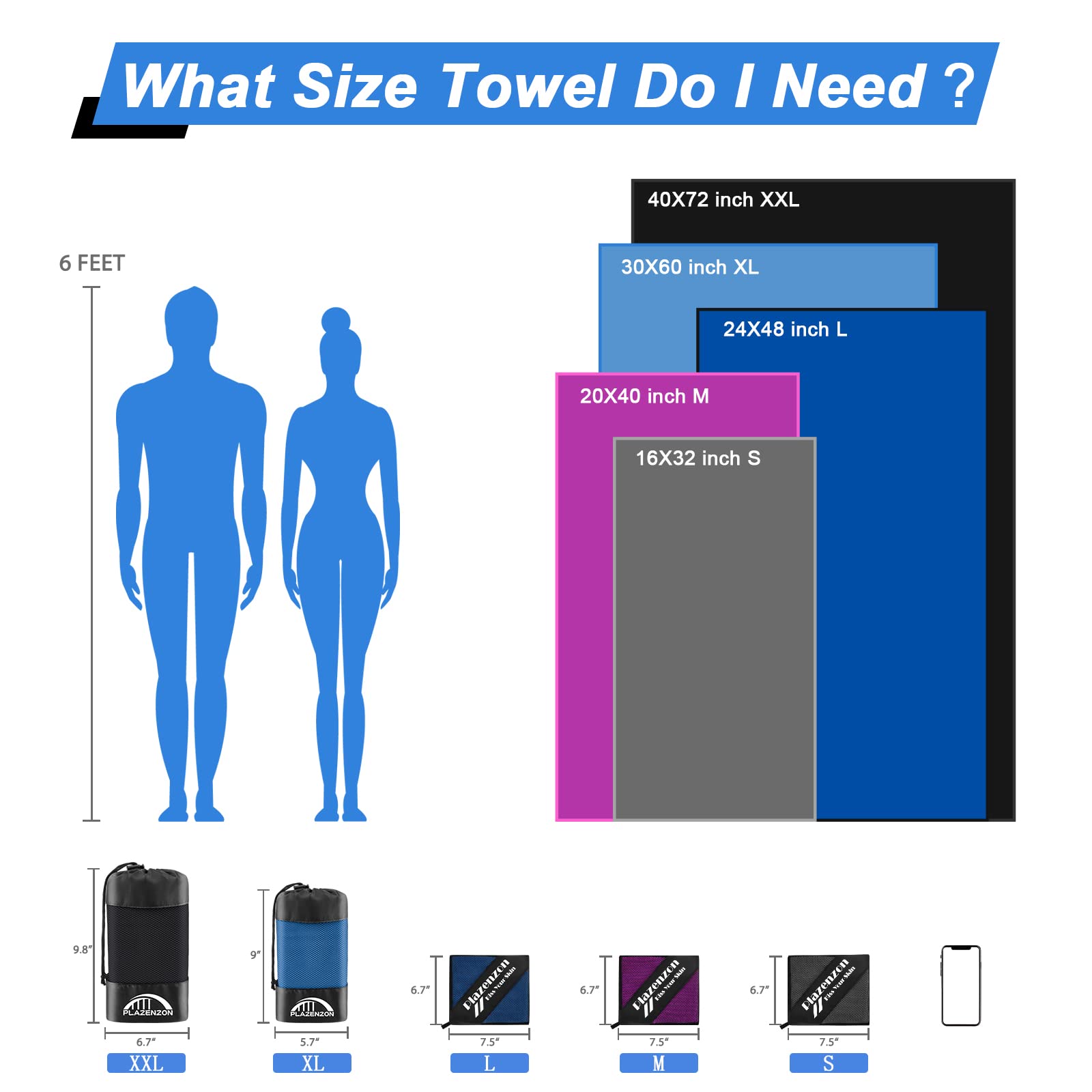 Ultra Absorbent Quick Dry Microfiber Camping Towel - Lightweight Travel & Sports Towel for Gym, Swimming, Hiking, Backpacking - Perfect for Outdoor Adventures, Beach Trips and Fitness Workouts