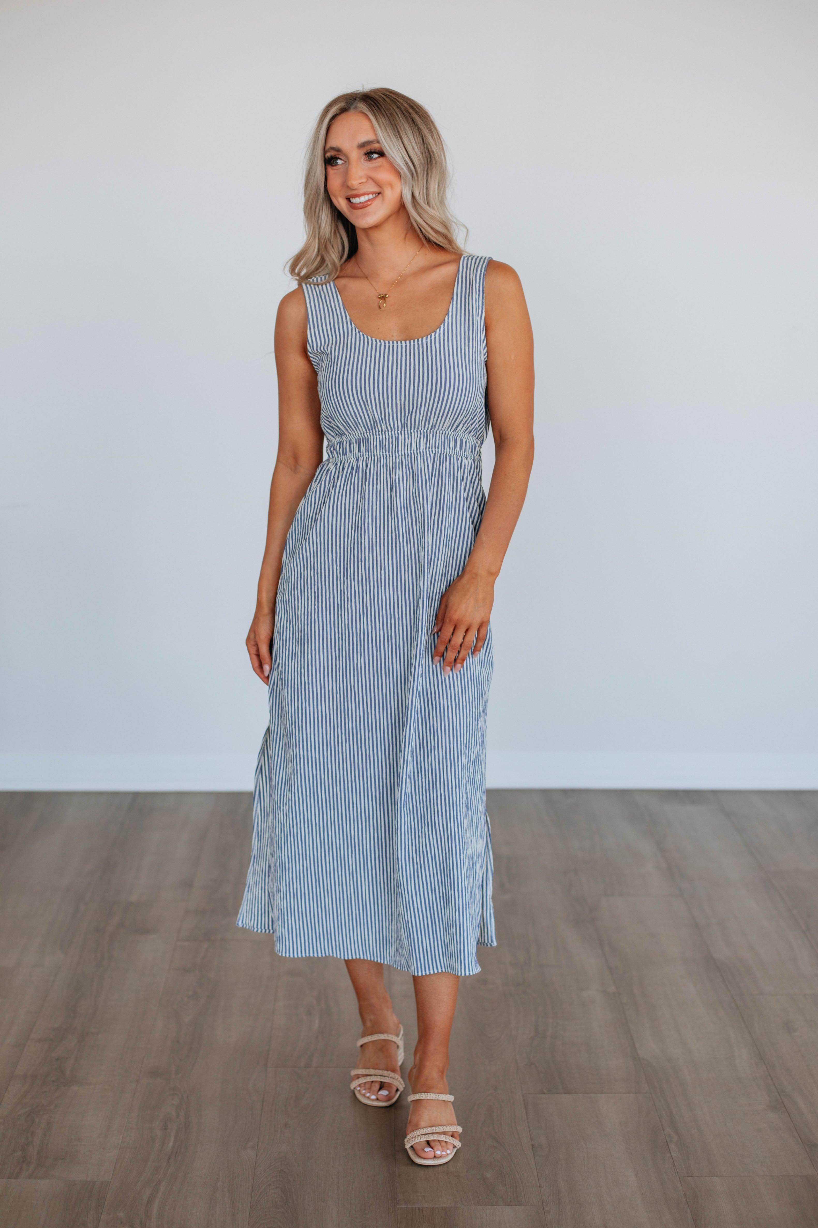 Ayah Striped Dress for Women - Flowy Summer Casual Dress with Pockets - Perfect for Beach, Vacation, and Everyday Wear