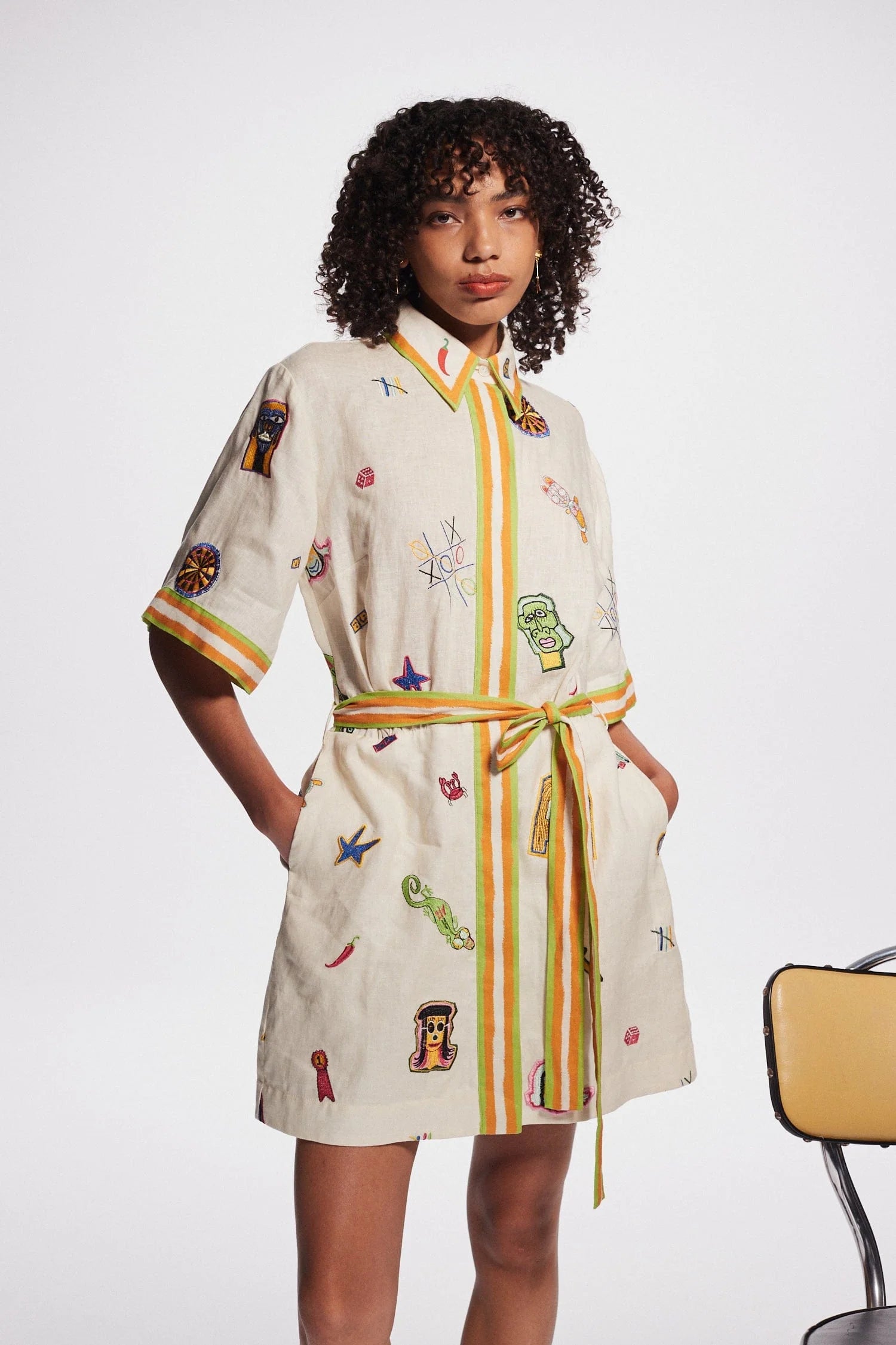 Checkers Embroidered Mini Dress - Stylish Floral Summer Party Dress for Women | Perfect for Casual Outings, Beach Vacations & Date Nights