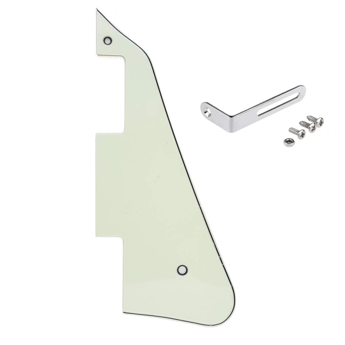 LP Guitar Pickguard with Bracket for Les Paul Electric Guitar - Ivory with Nickel Finish | Perfect for Protecting & Customizing Your Guitar