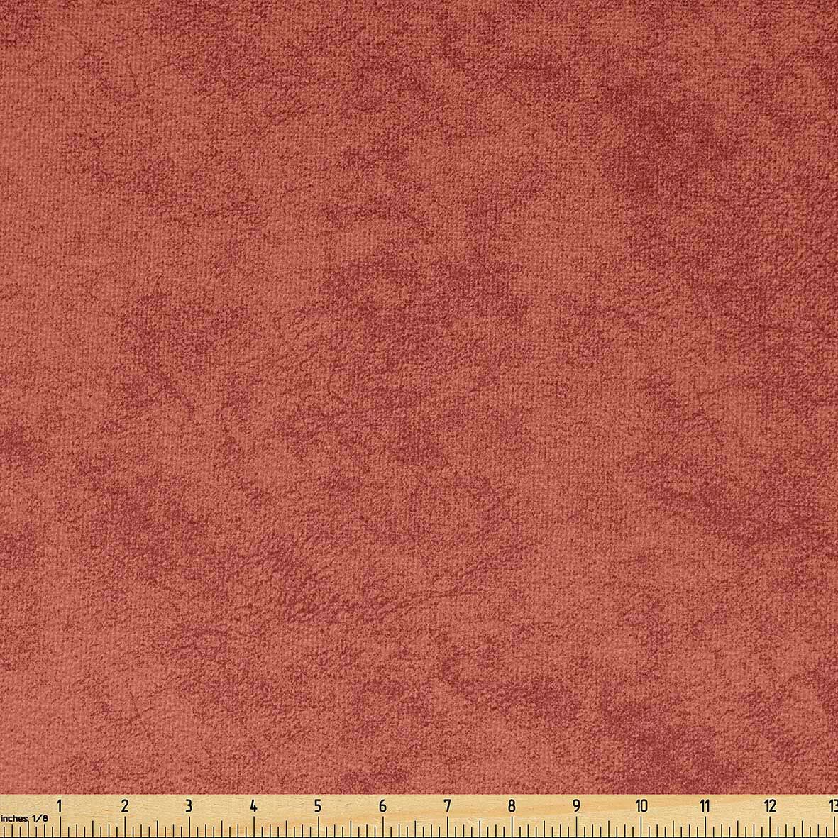 Ambesonne Faux Suede Fabric by The Yard - Digitally Printed Distressed Texture, Durable & Washable DIY Upholstery Fabric for Indoor/Outdoor Home Decor (3 Yards, Burnt Orange) - Perfect for Sofa Covers, Pillows, Curtains & Craft Projects