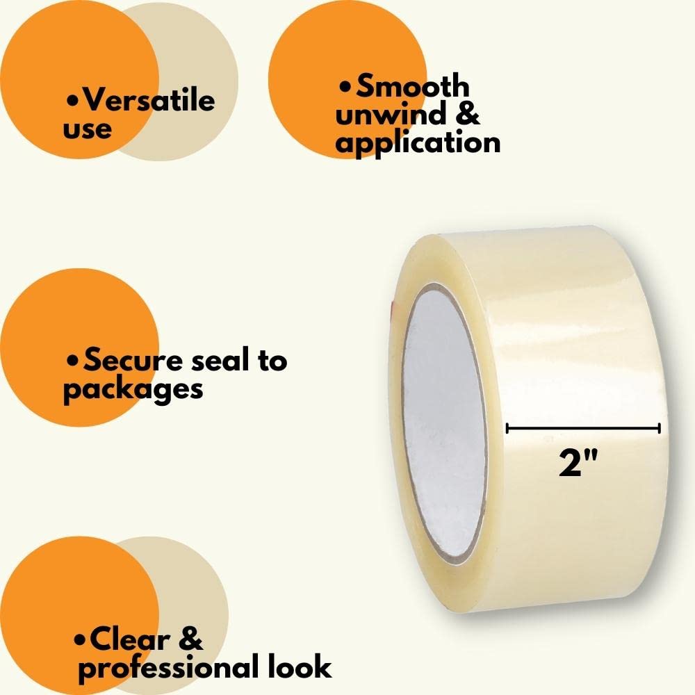PSBM Heavy Duty Packing Tape - 96 Pack, 2 Inch x 145 Yards, 1.5 Mil Thick Clear Shipping Tape for Moving Boxes, Storage & Packaging - Ideal for Home Moving, Office Supplies & Warehouse Shipping