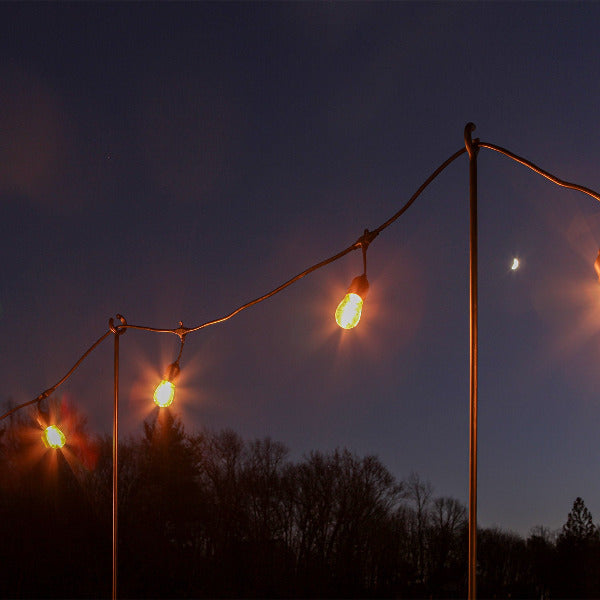 Sturdy O Hook Railing Pole for Outdoor String Lights - Perfect for Patio, Garden, and Backyard Decorations