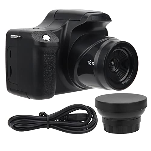 High-Quality Portable Digital Camera with 3.0-Inch LCD Screen & 18X Zoom | 24MP SLR Camera for Photography Enthusiasts | Perfect for Family Gatherings, Outdoor Travel, Kids Gifts & Vlogging (Black)