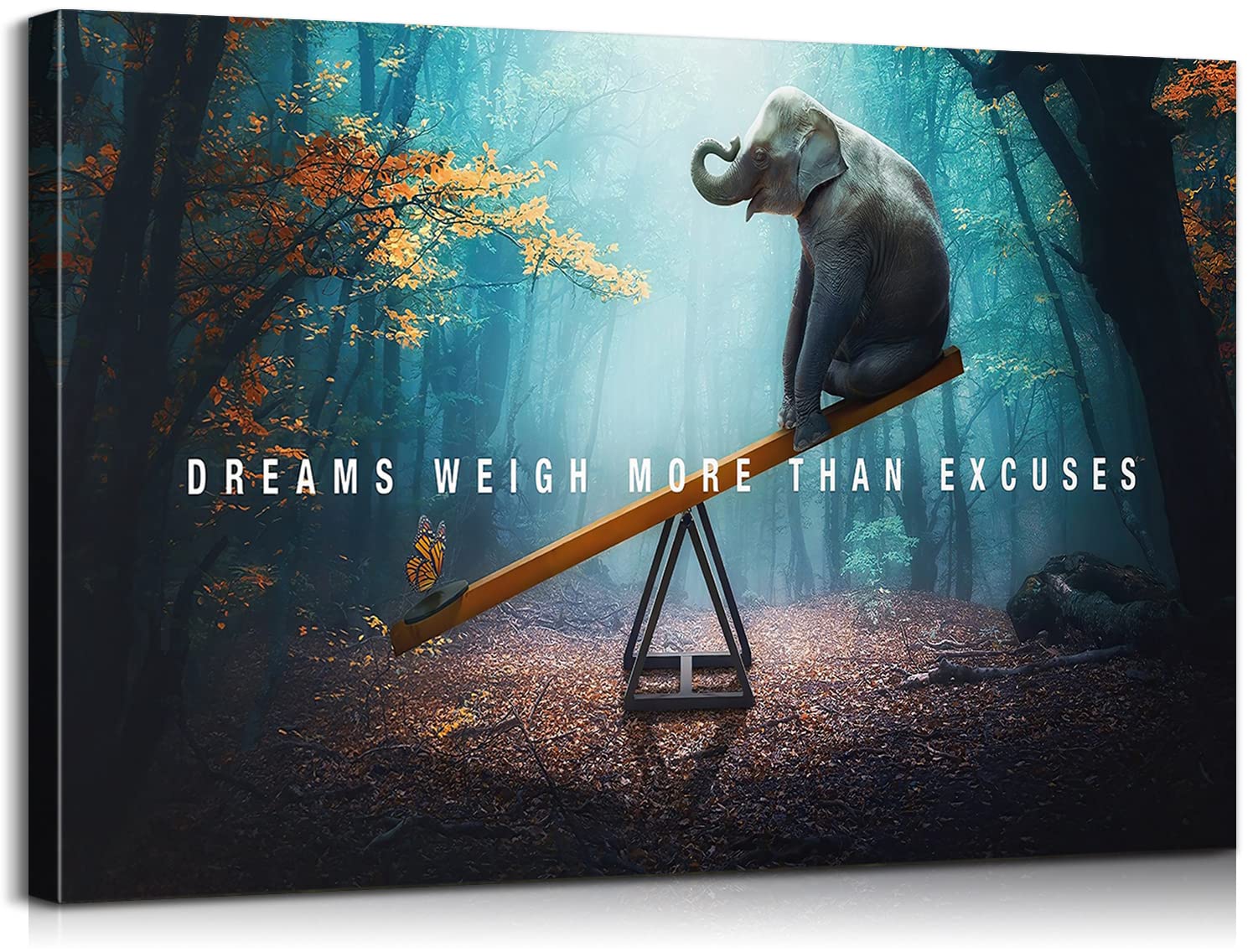 Motivational Office Wall Art - Inspirational Dreams Weigh More Than Excuses Poster (24x36 Inches) - Positive Quote Wall Decor for Home Office, Classroom & Workspace