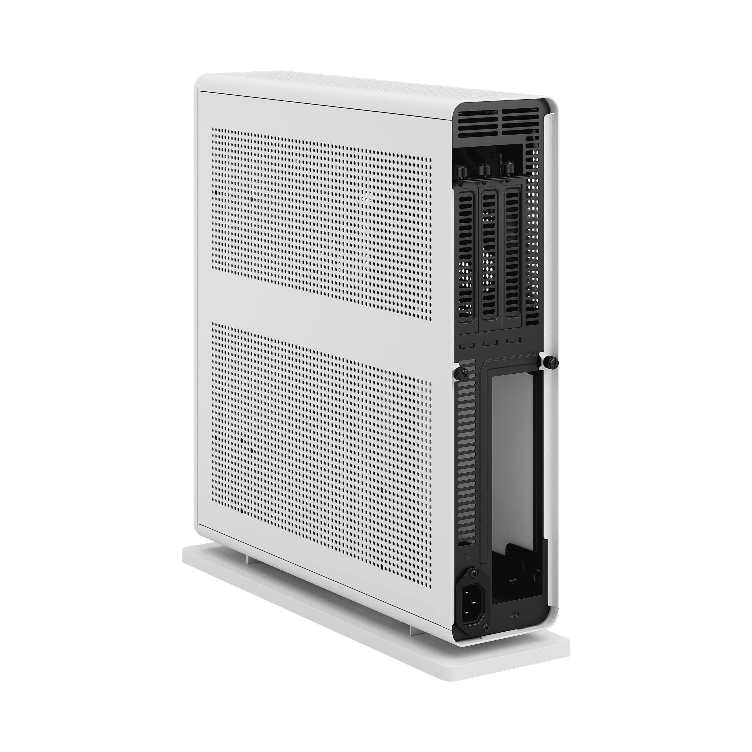Fractal Design Ridge White ITX PC Case - PCIe 4.0 Riser Card & 2x140mm PWM Fans Included - USB Type-C - Compact Gaming Computer Case for Home Theater & Workstation Setup