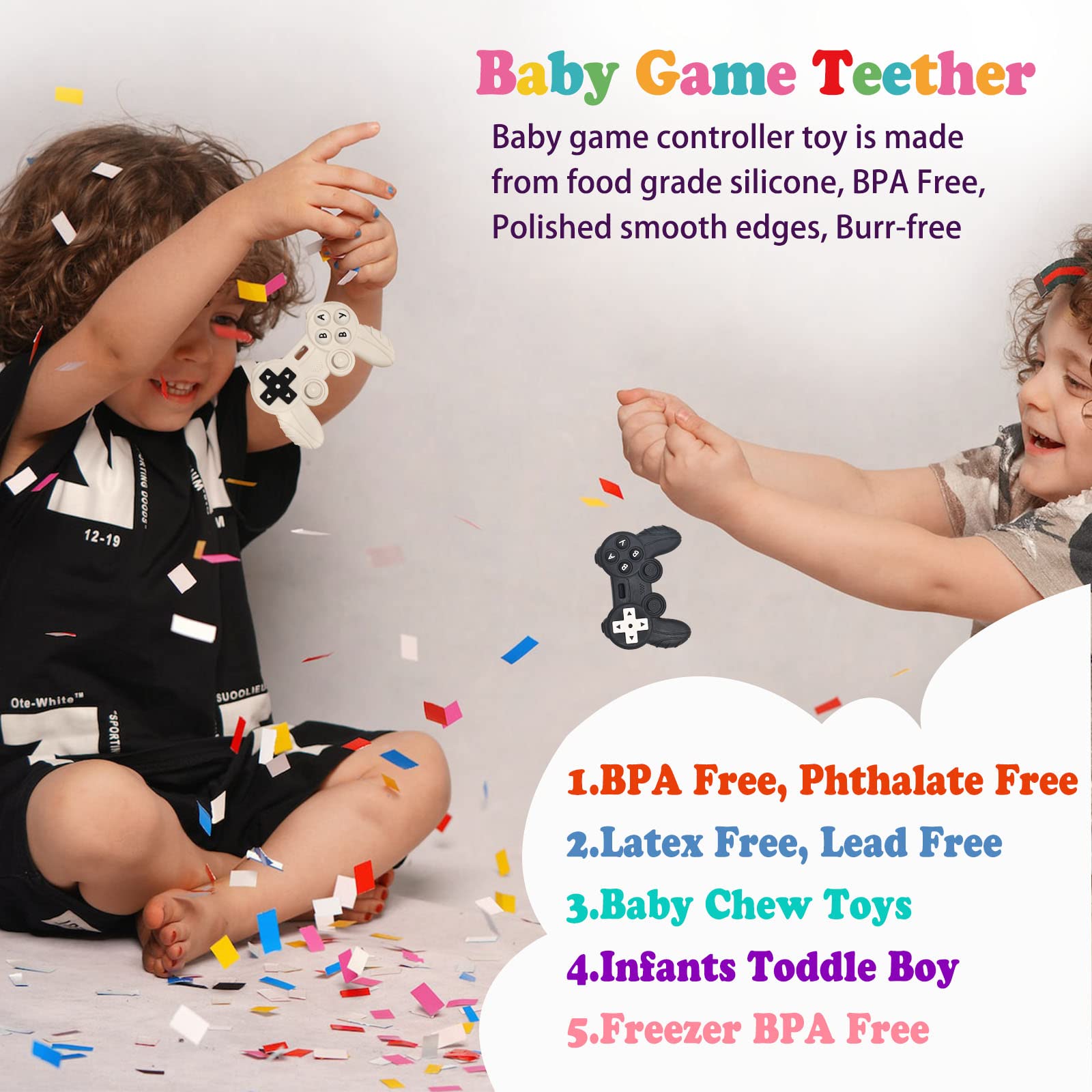 Baby Game Controller Teether - Safe Chew Toy for Teething Babies - Gaming Theme for Playtime