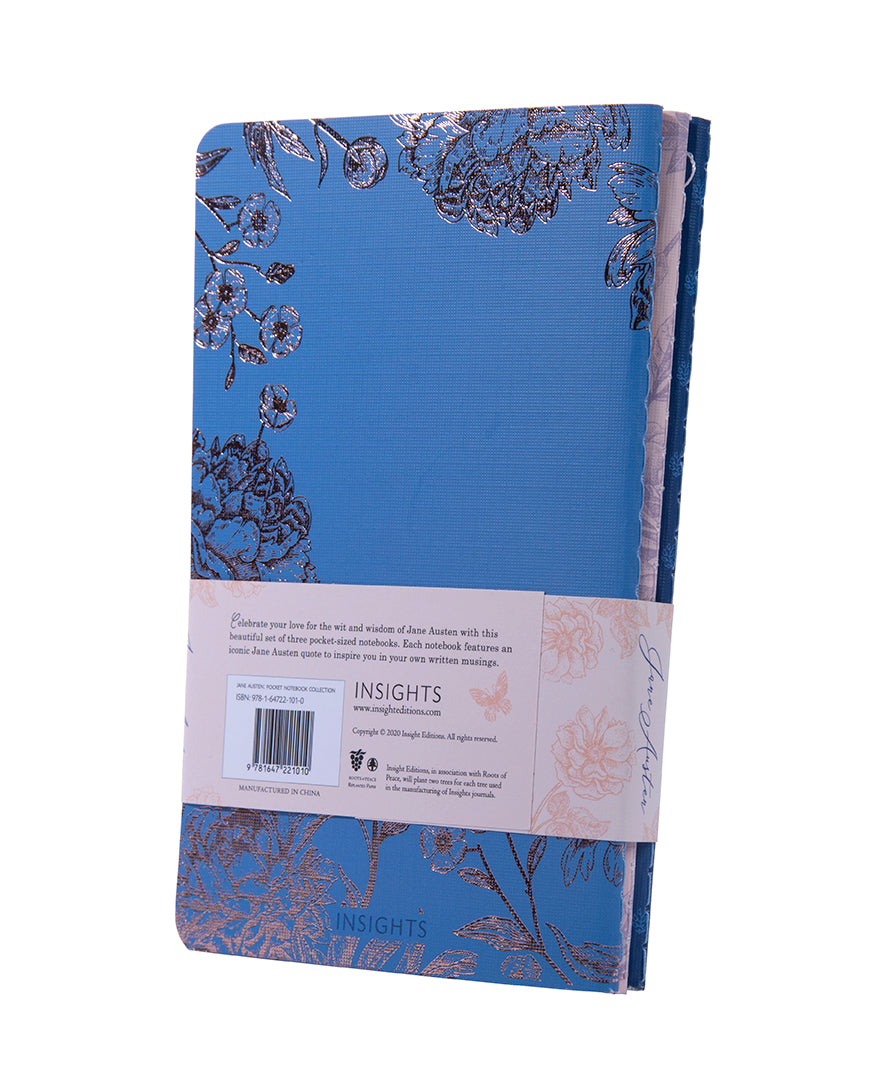 Jane Austen Sewn Pocket Notebook Set of 3 - Classic Literature Inspired Writing Journals for Notes, Sketches & Daily Use - Perfect for Book Lovers, Students & Office Work