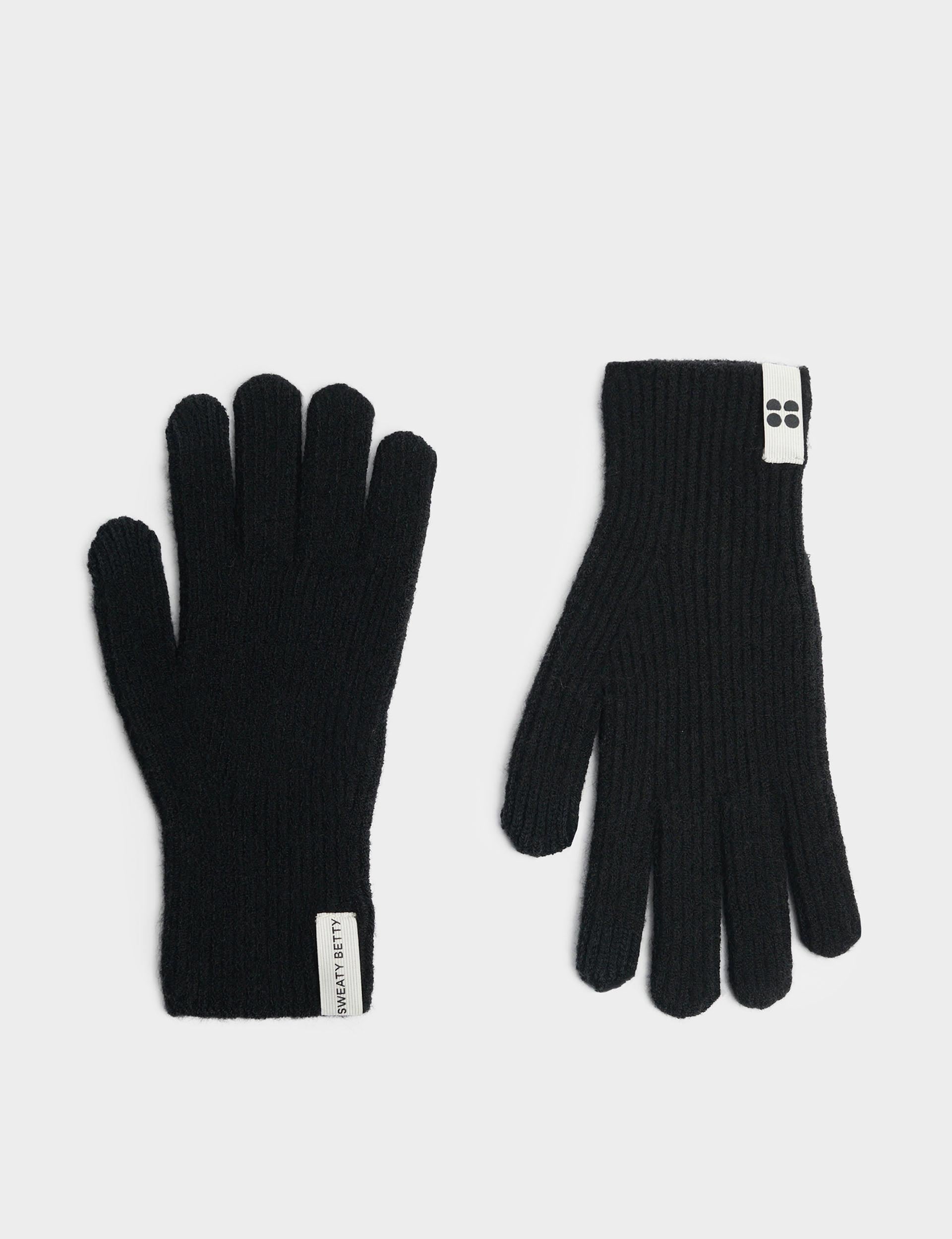 Snowfall Knitted Gloves for Women & Men - Warm Winter Black Gloves for Outdoor Activities, Skiing, and Snowboarding